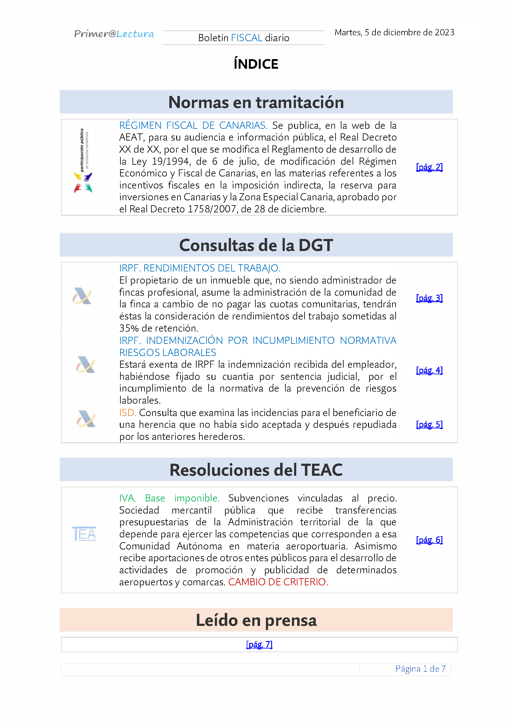 Boletín fiscal 05 12 2023