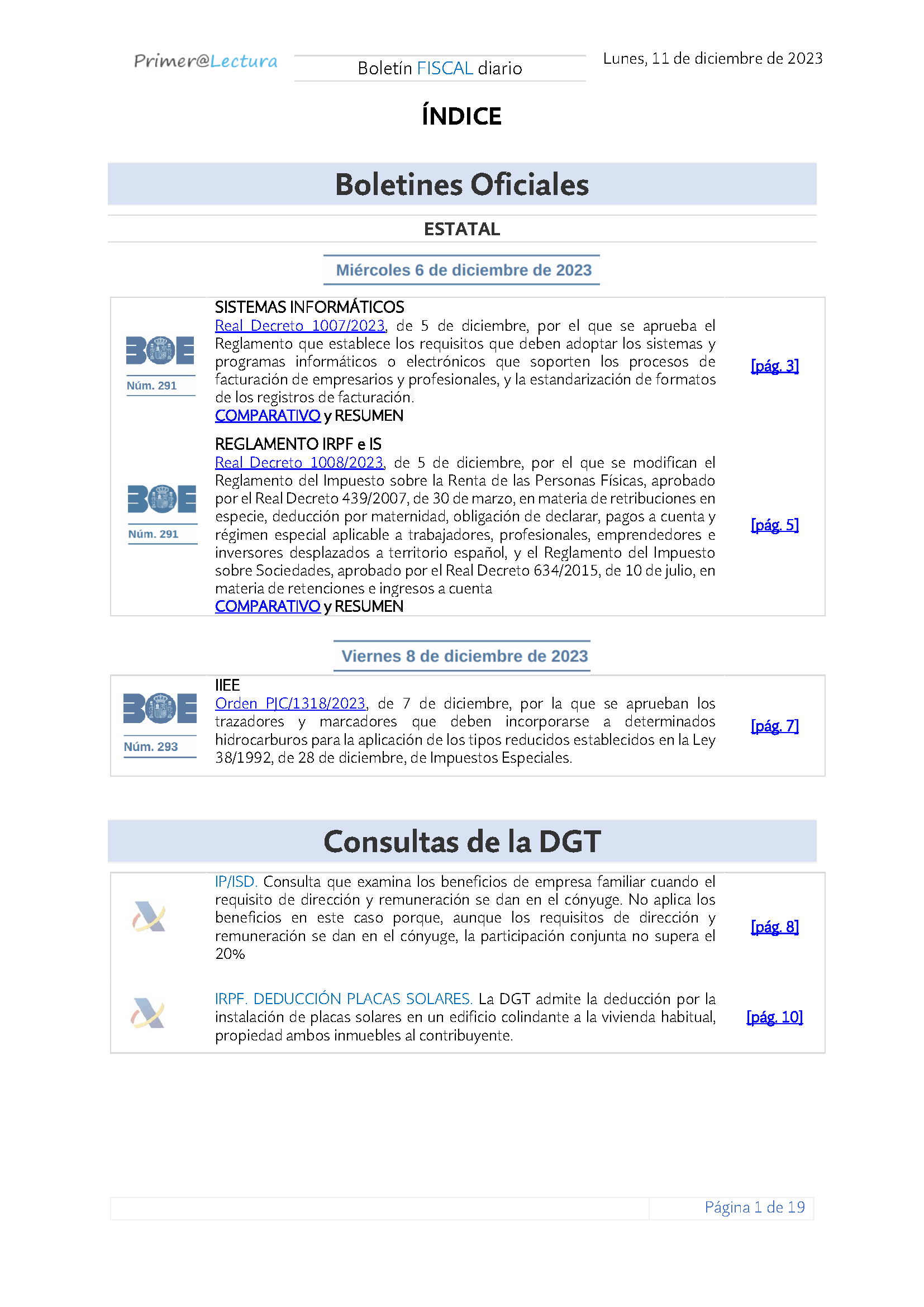 Boletín fiscal 11 12 2023