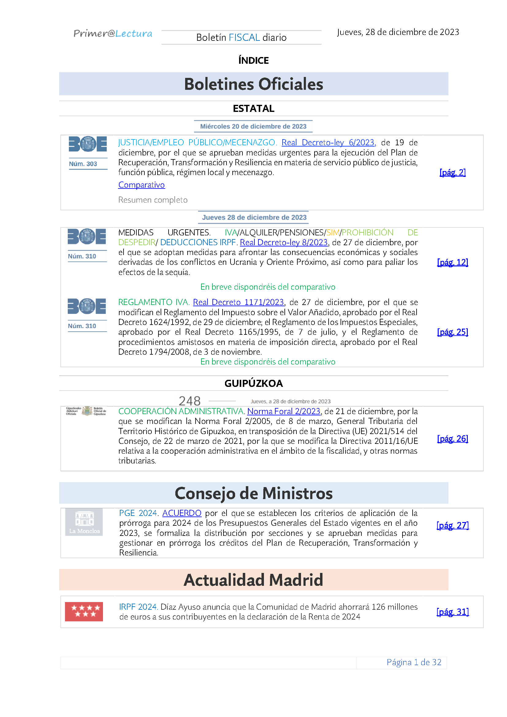 Boletín fiscal 28 12 2023
