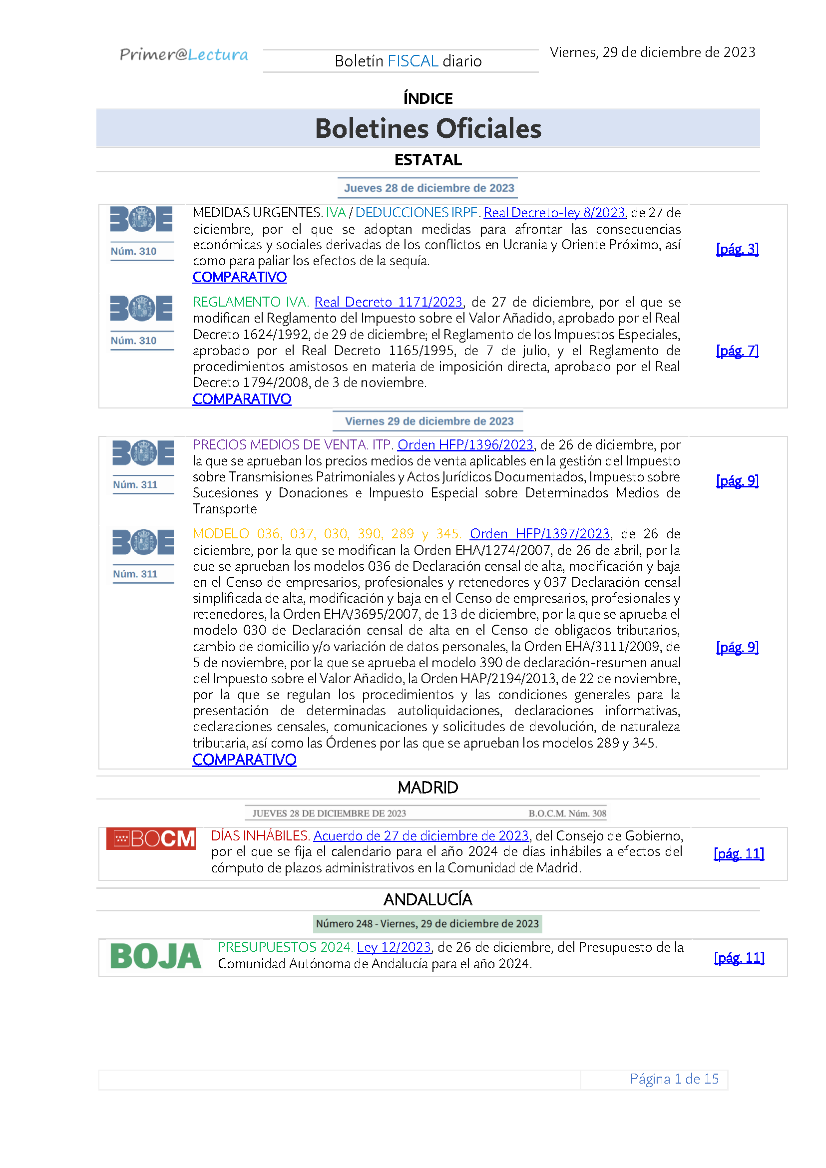 Boletín fiscal 29 12 2023