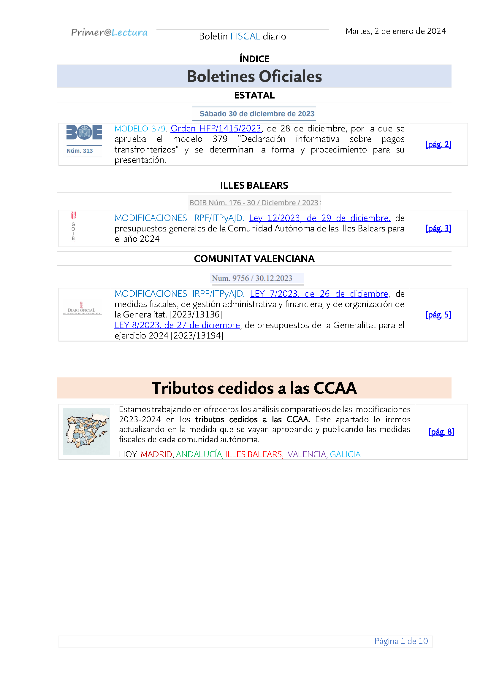 Boletín fiscal 02 01 2024