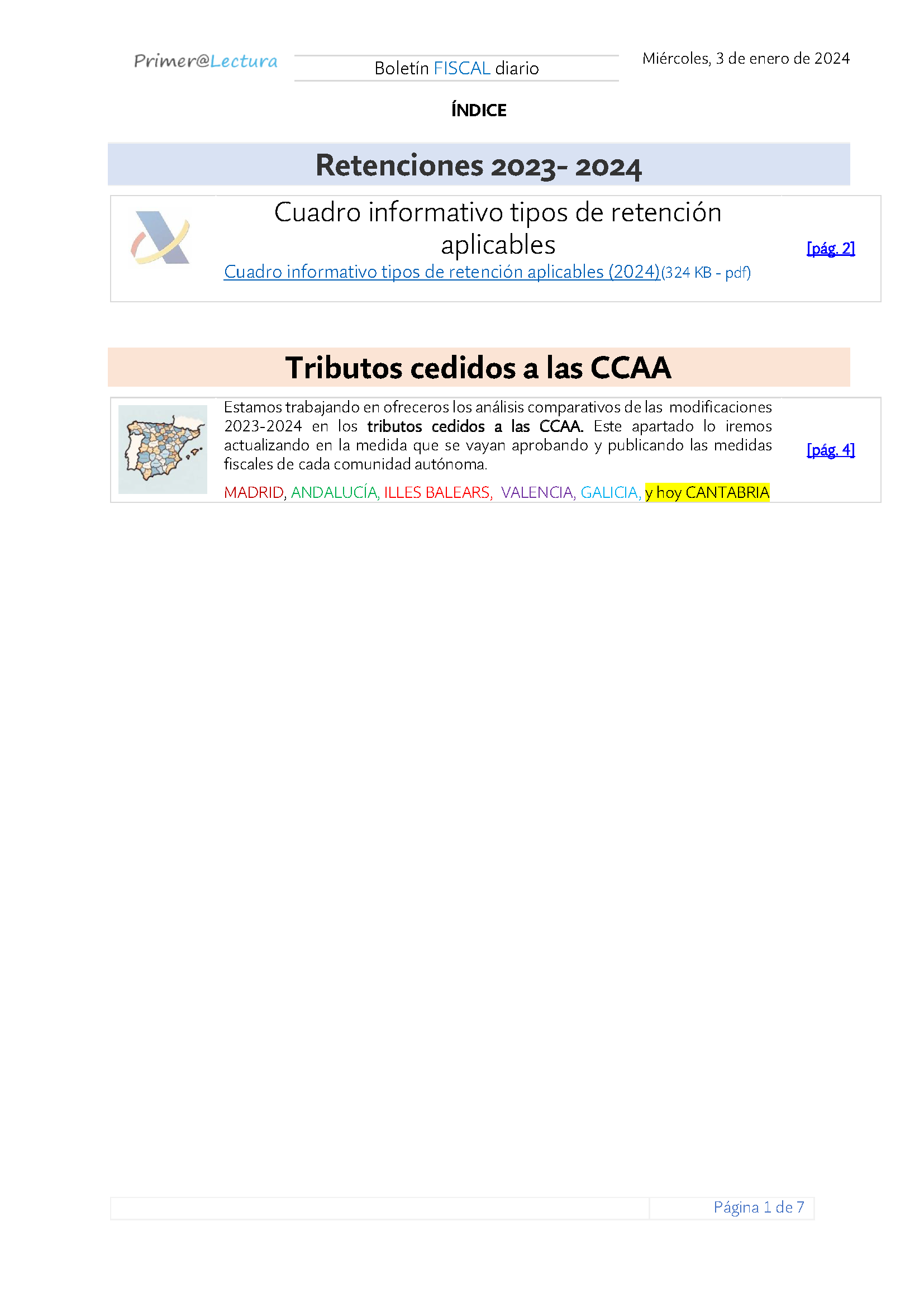Boletín fiscal 03 01 2024