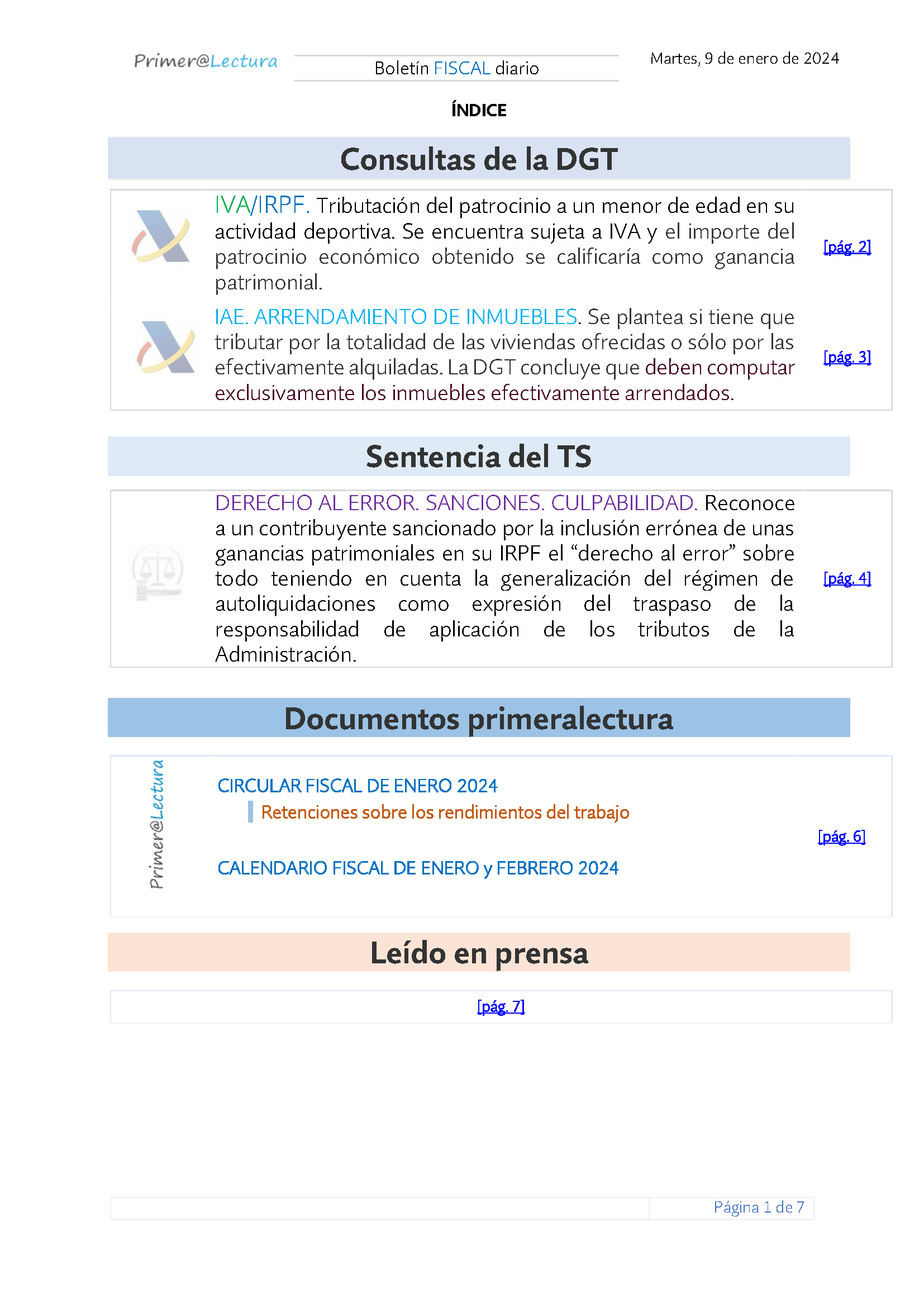 Boletín fiscal 09 01 2024
