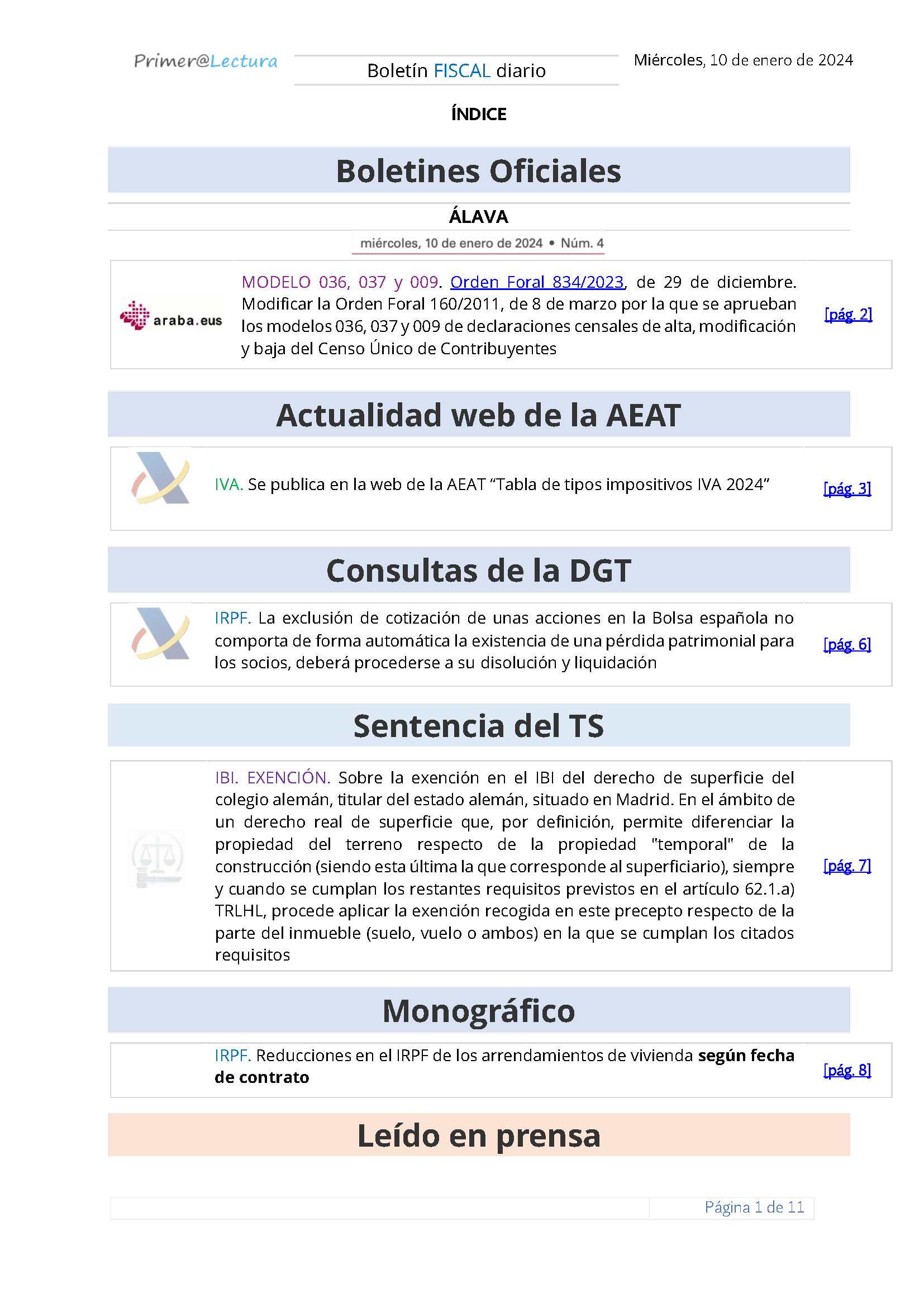 Boletín fiscal 10 01 2024