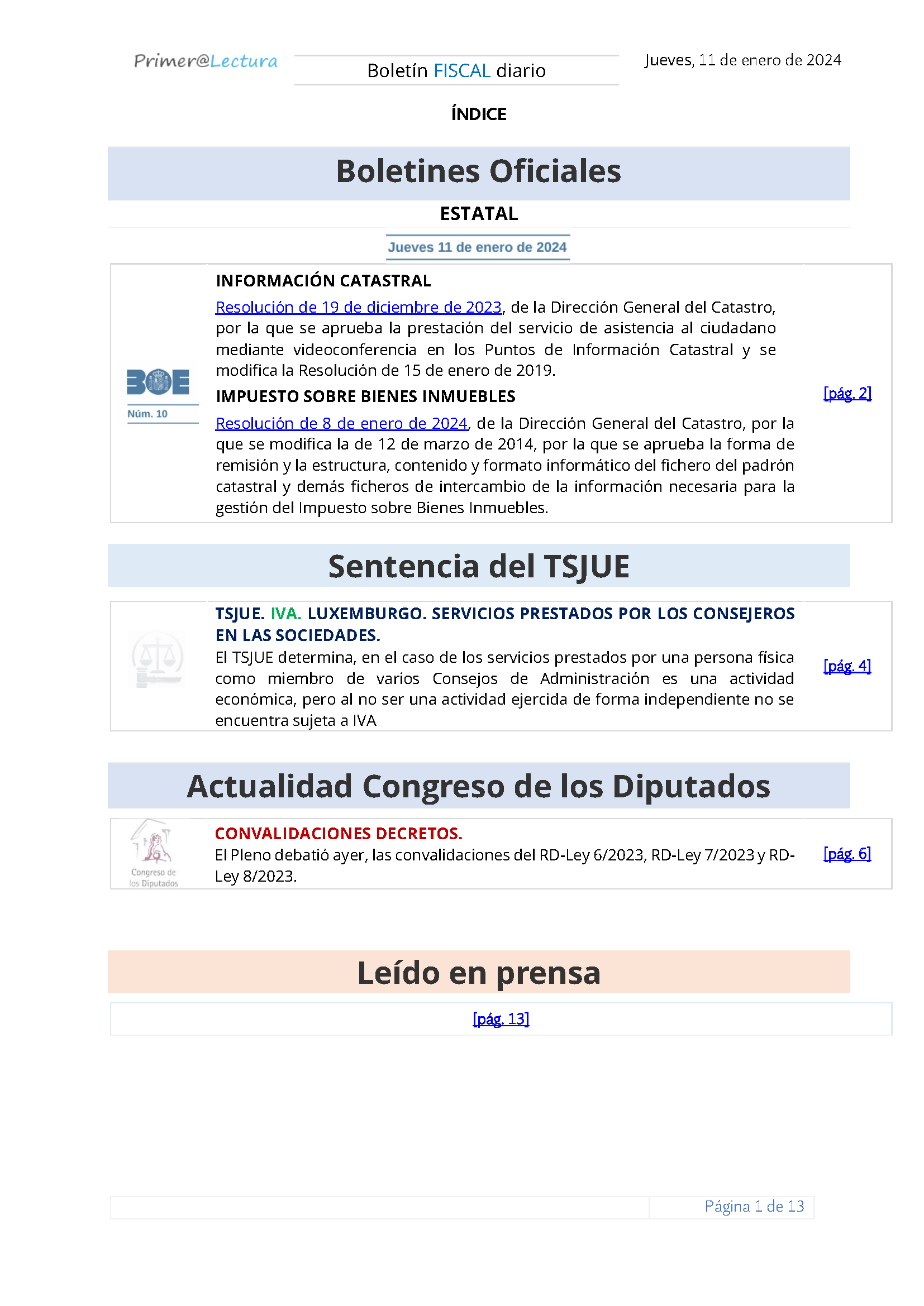 Boletín fiscal 11 01 2024