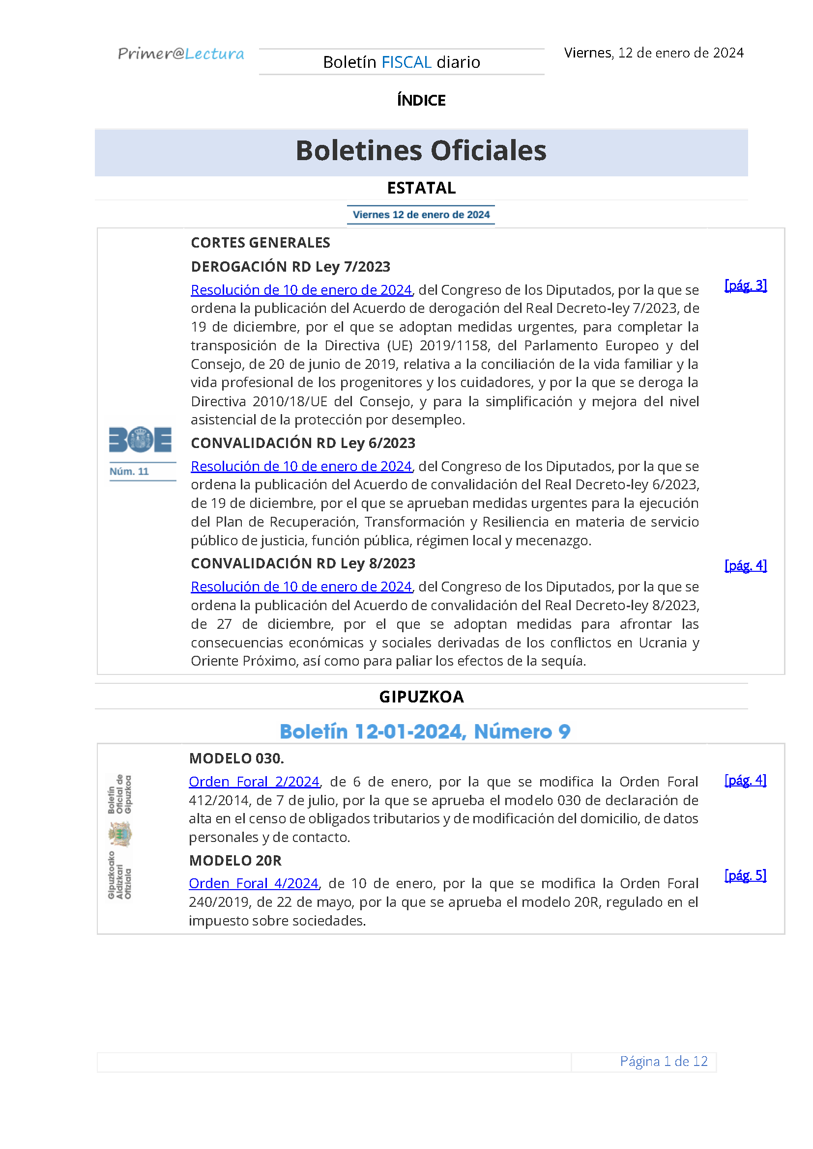 Boletín fiscal 12 01 2024