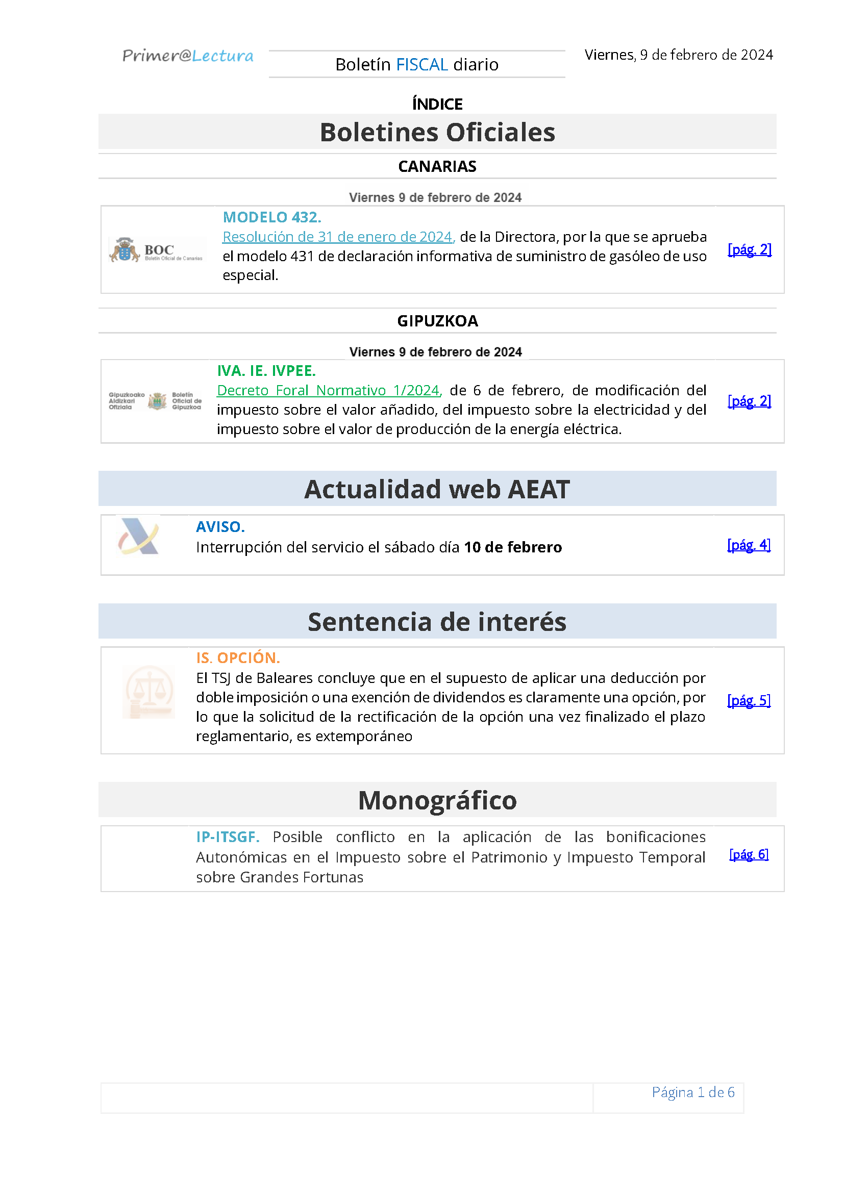 Boletín fiscal 09 02 2024