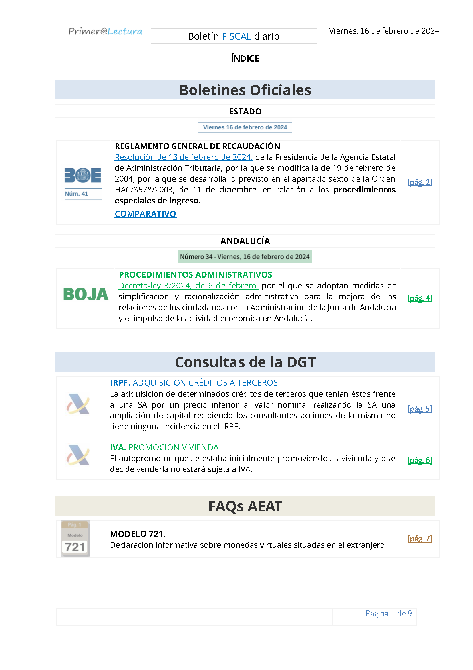 Boletín fiscal 16/02/2024