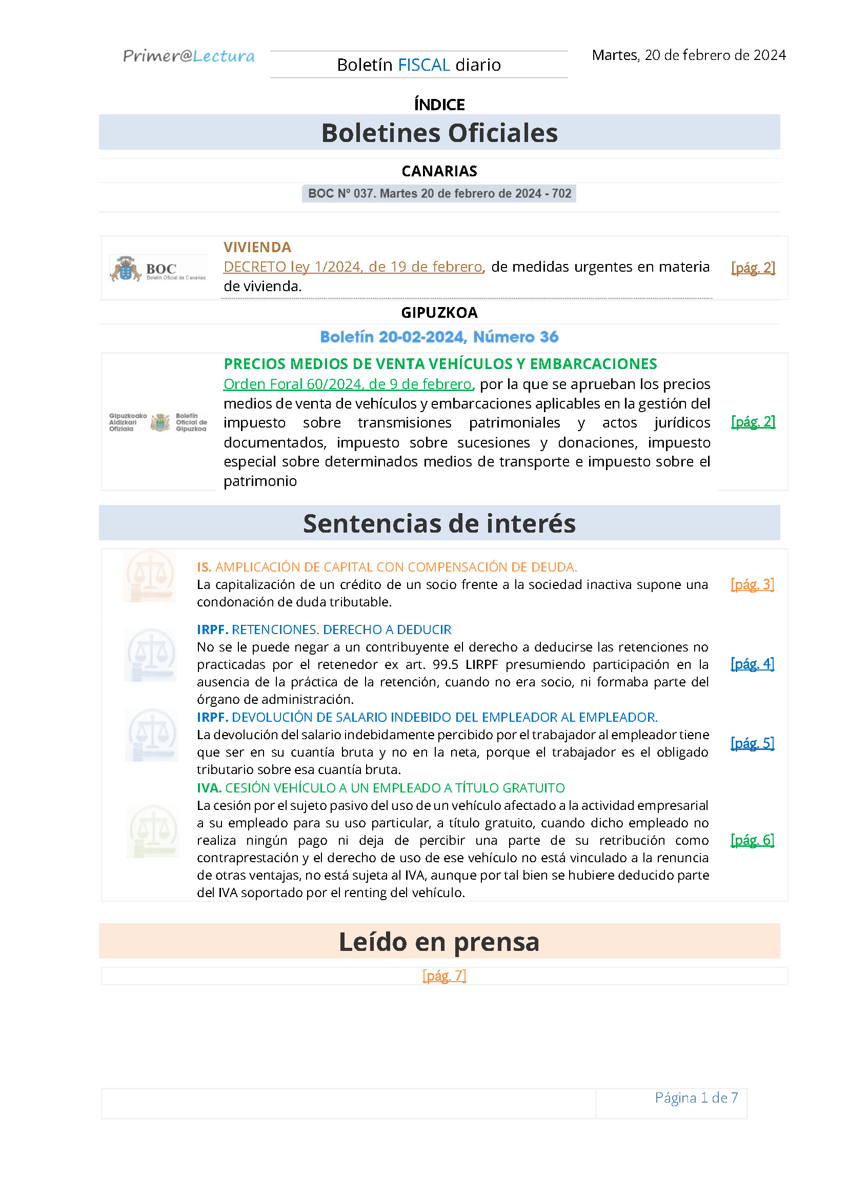 Boletín fiscal 20/02/2024