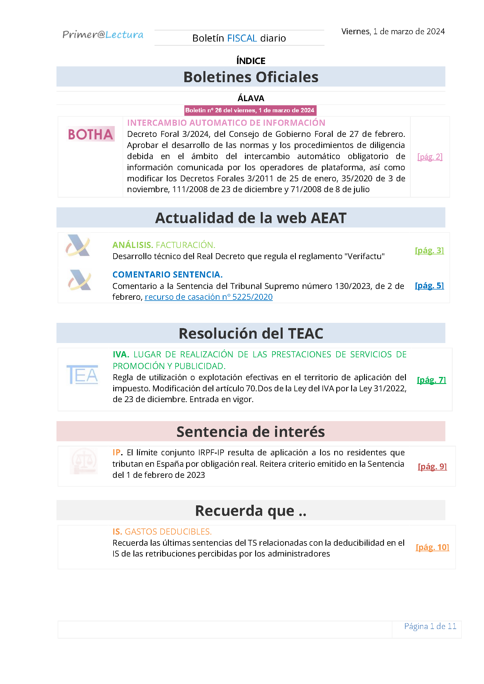 Boletín fiscal 01/03/2024