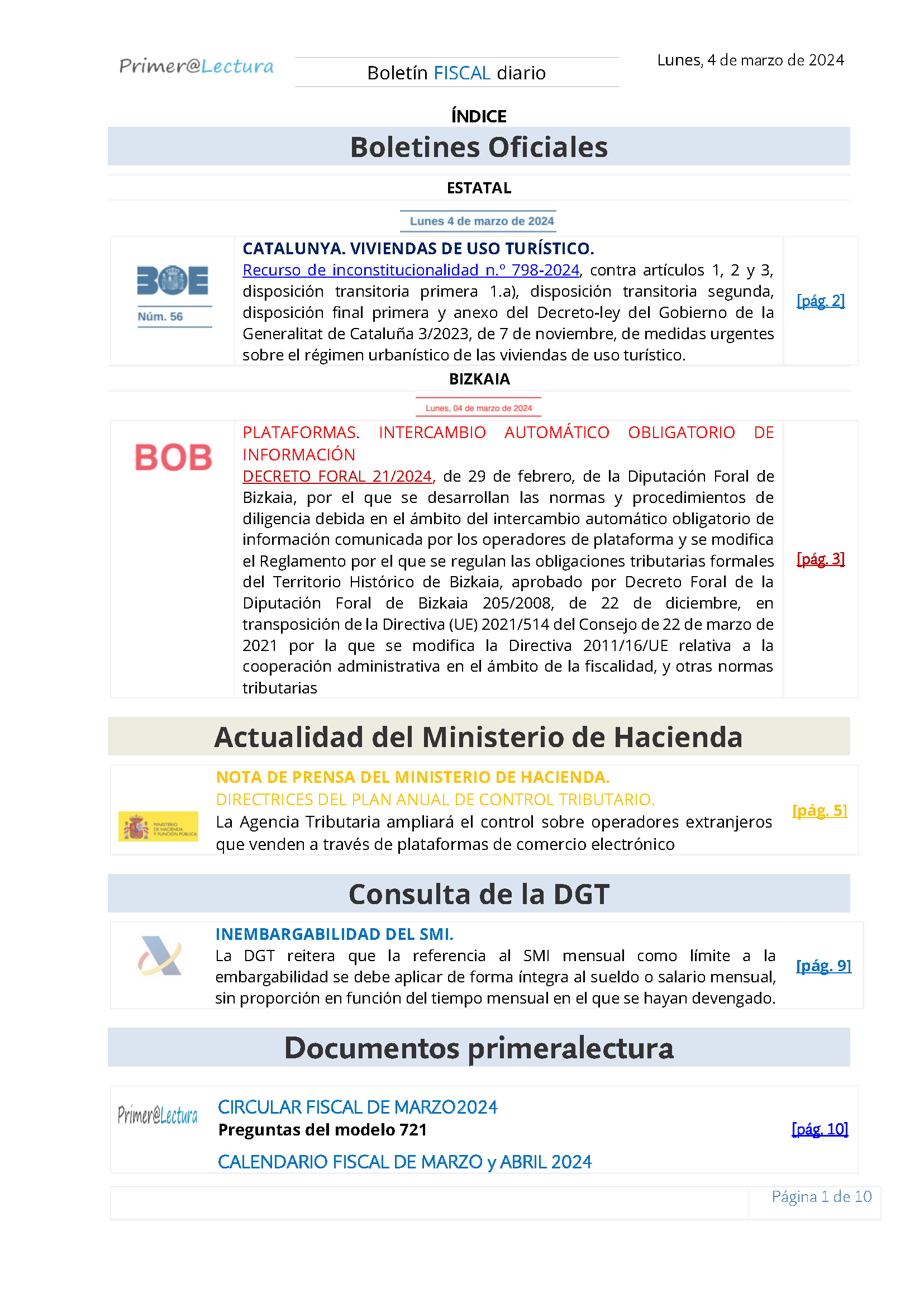 Boletín fiscal 04/03/2024