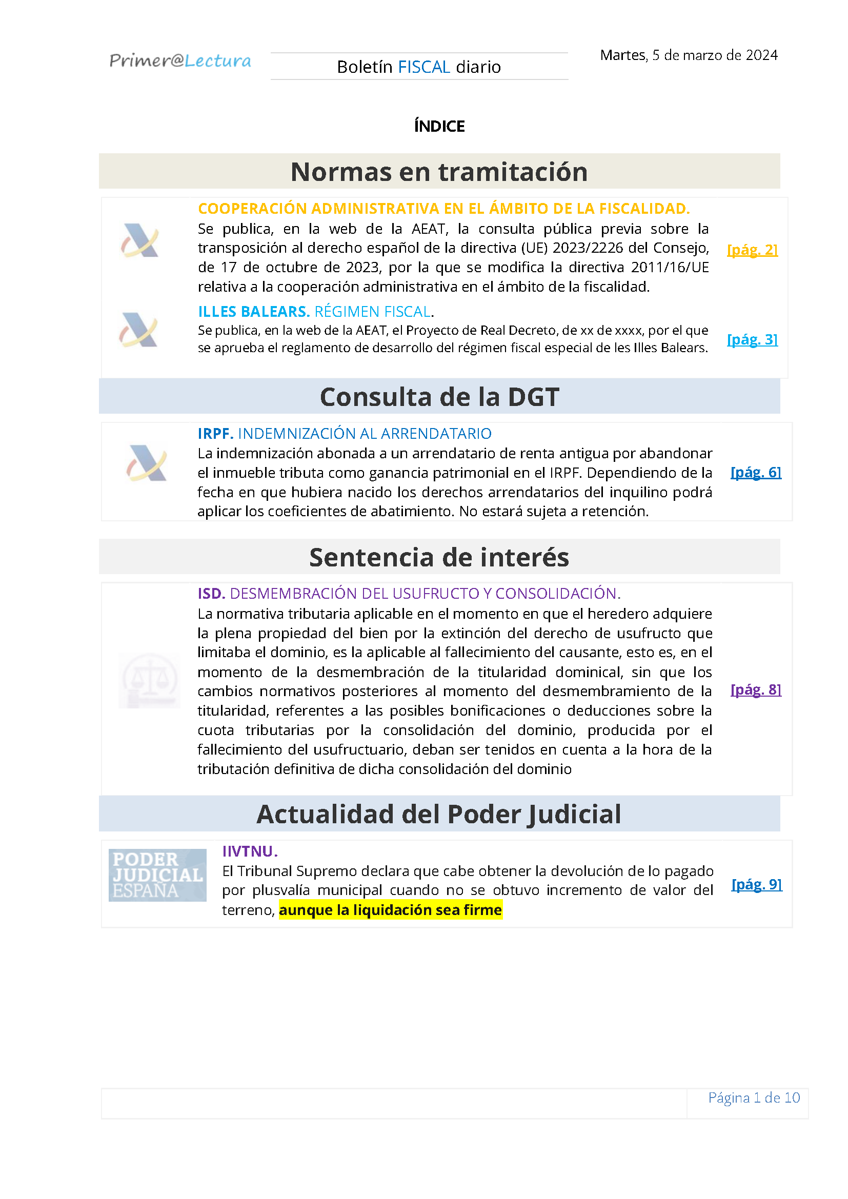 Boletín fiscal 05/03/2024