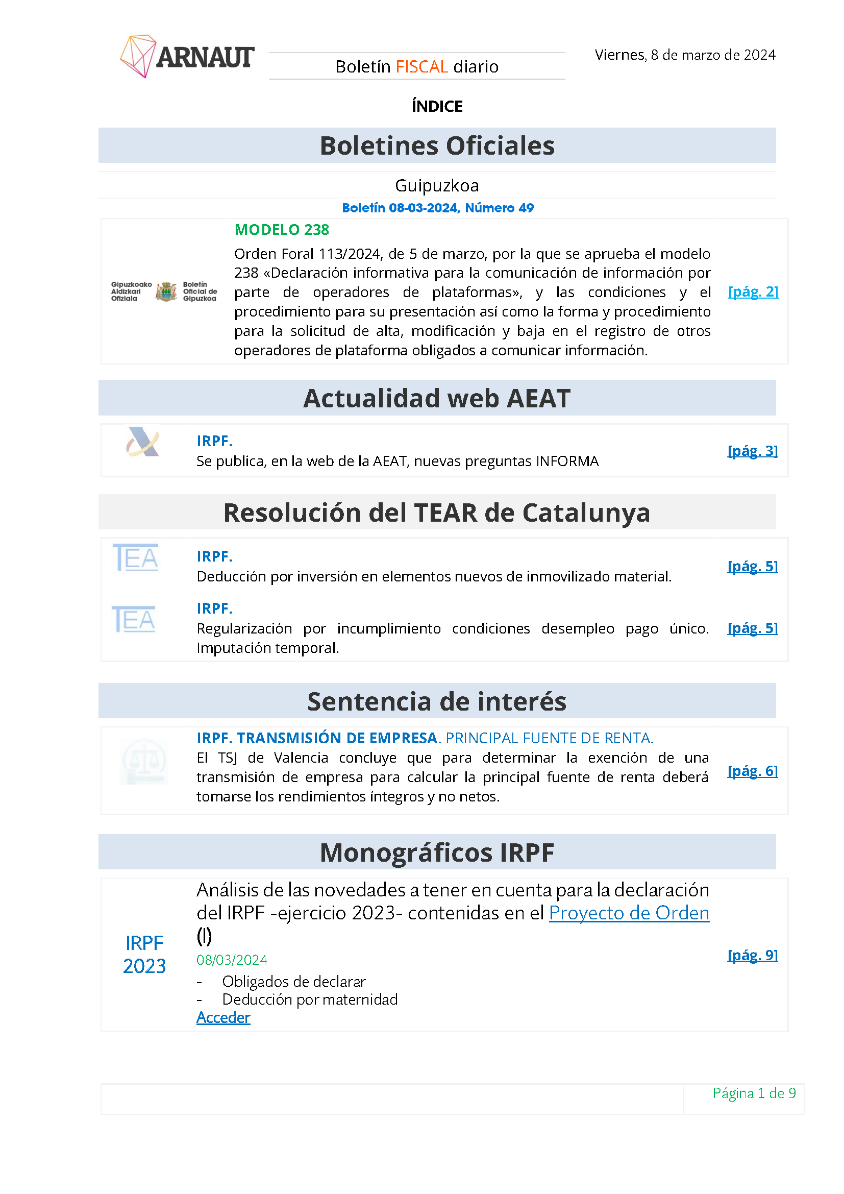 Boletín fiscal 08/03/2024