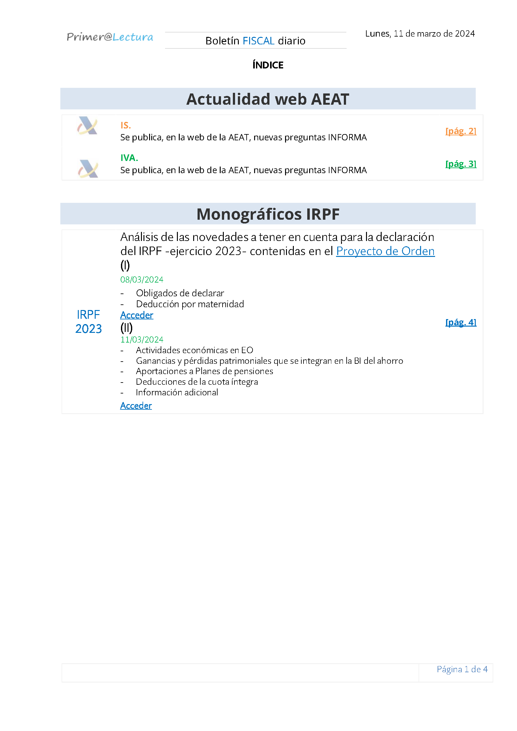Boletín fiscal 11/03/2024