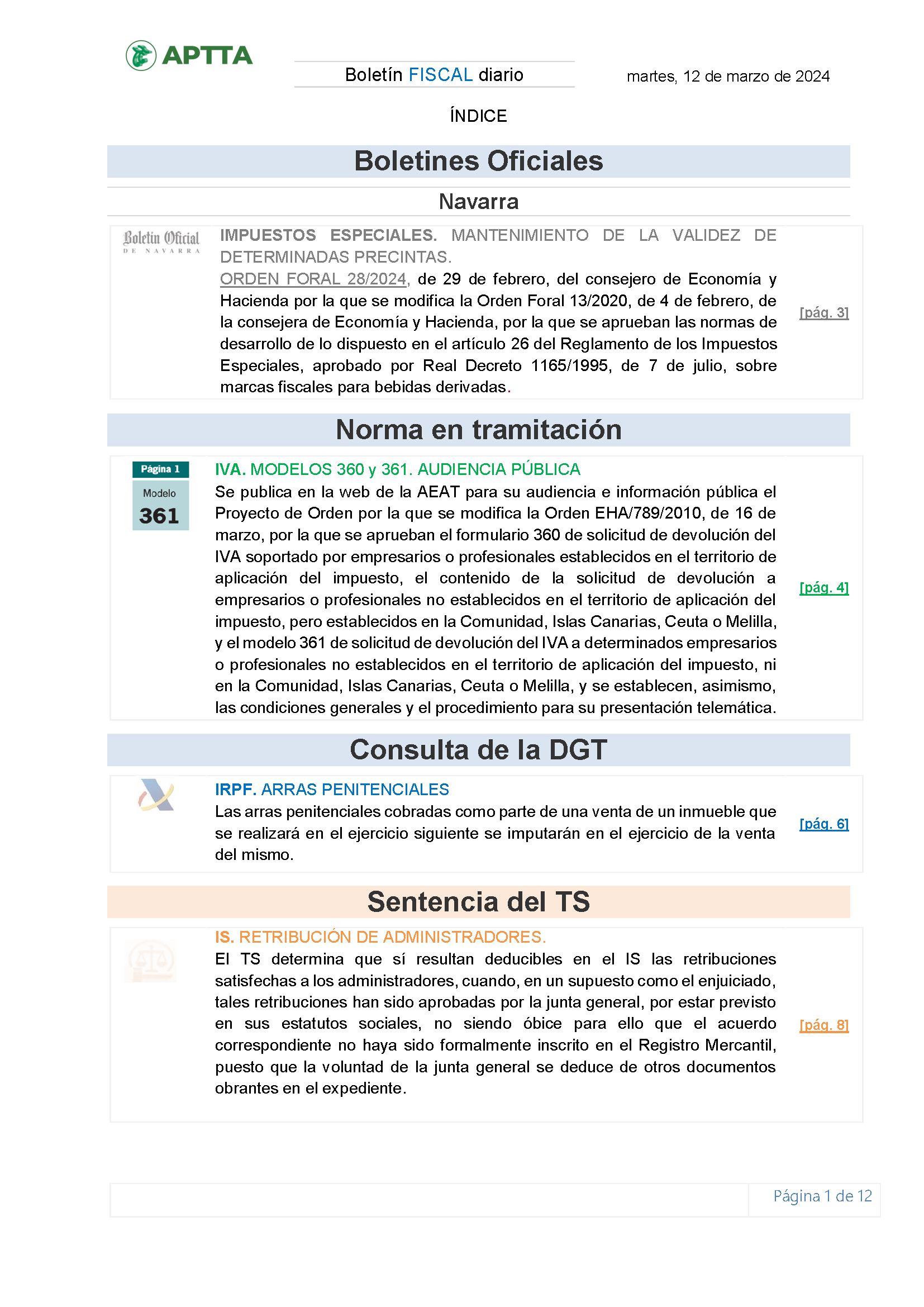 Boletín fiscal 12/03/2024