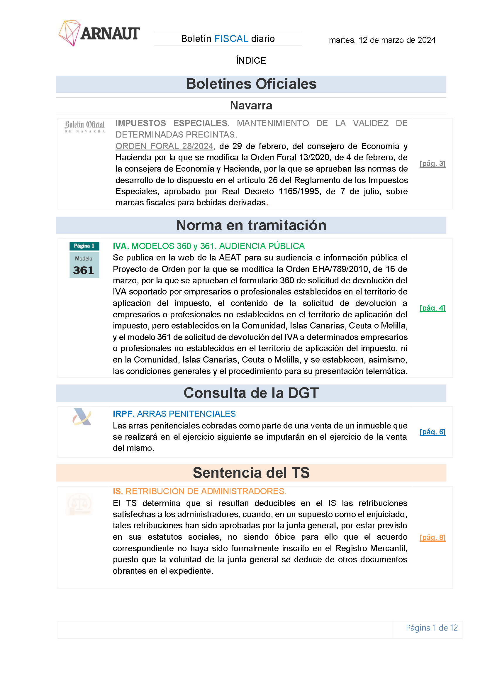 Boletín fiscal 12/03/2024