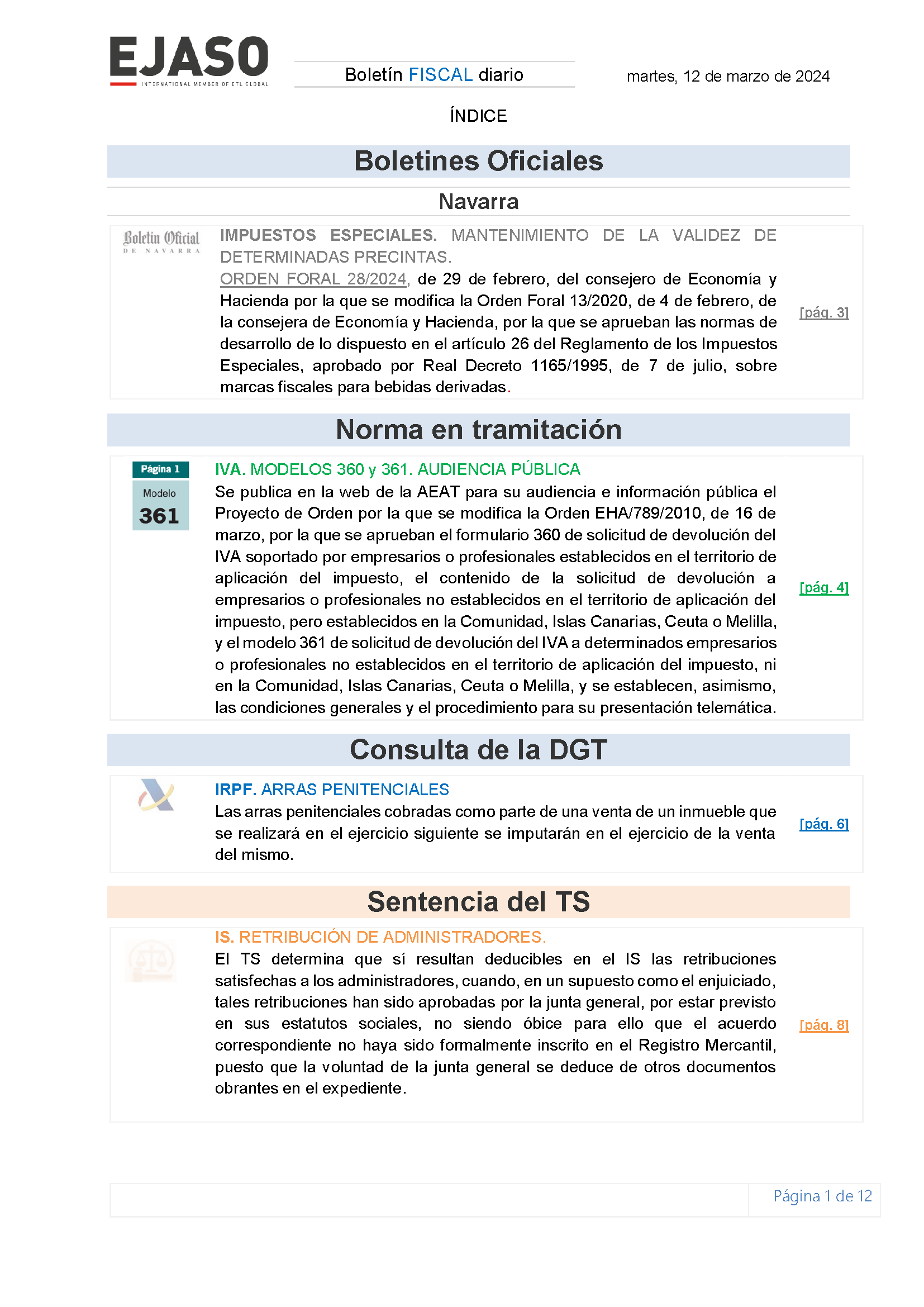 Boletín fiscal 12/03/2024