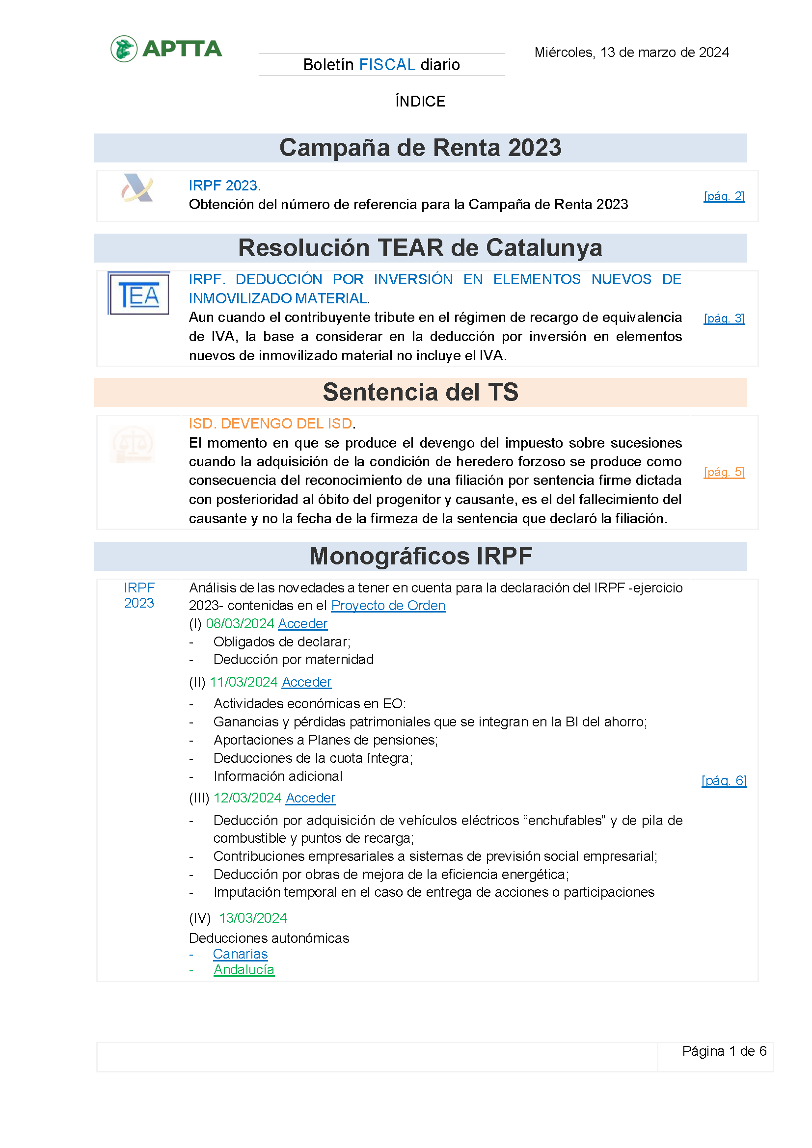 Boletín fiscal 13/03/2024