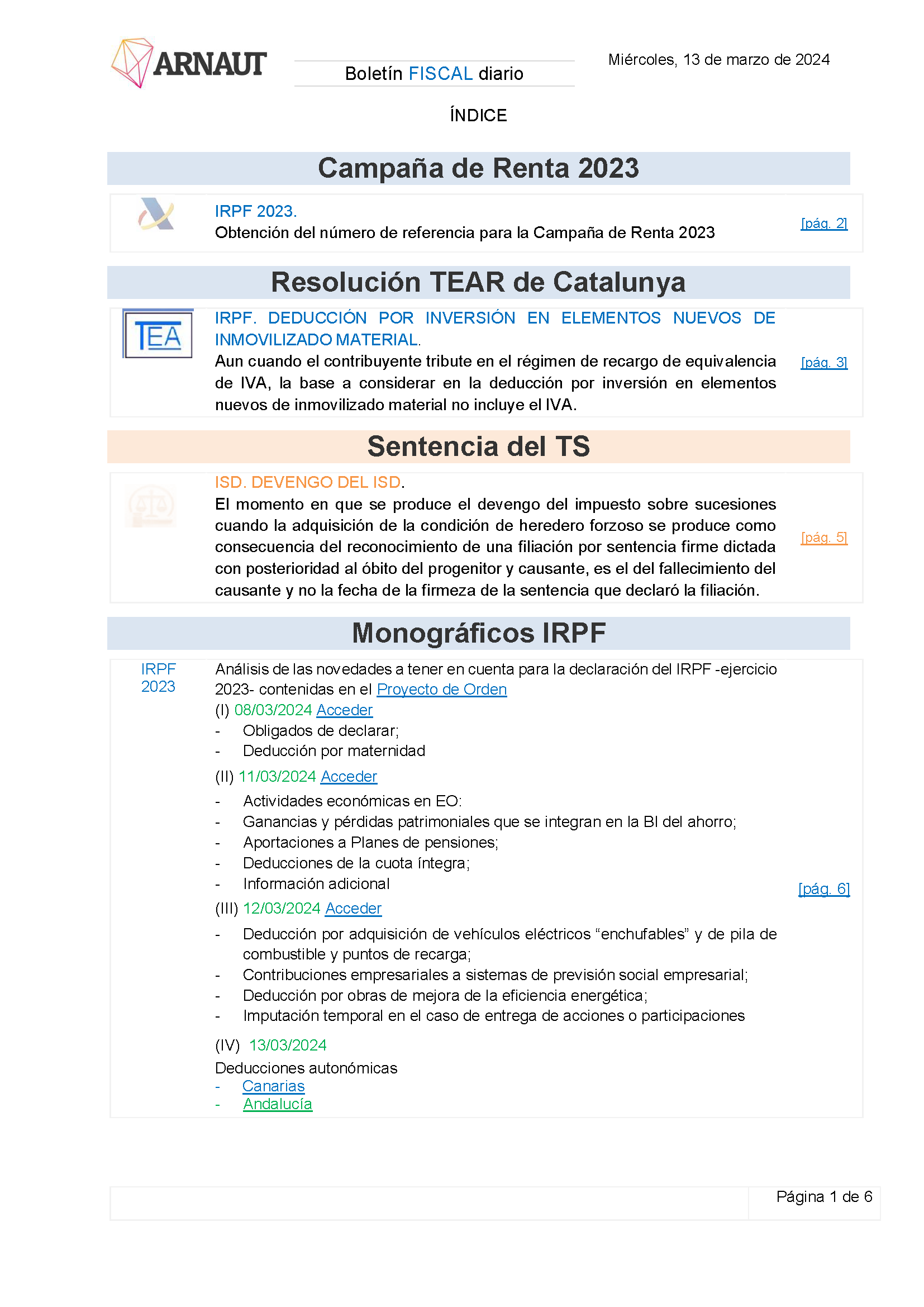 Boletín fiscal 13/03/2024