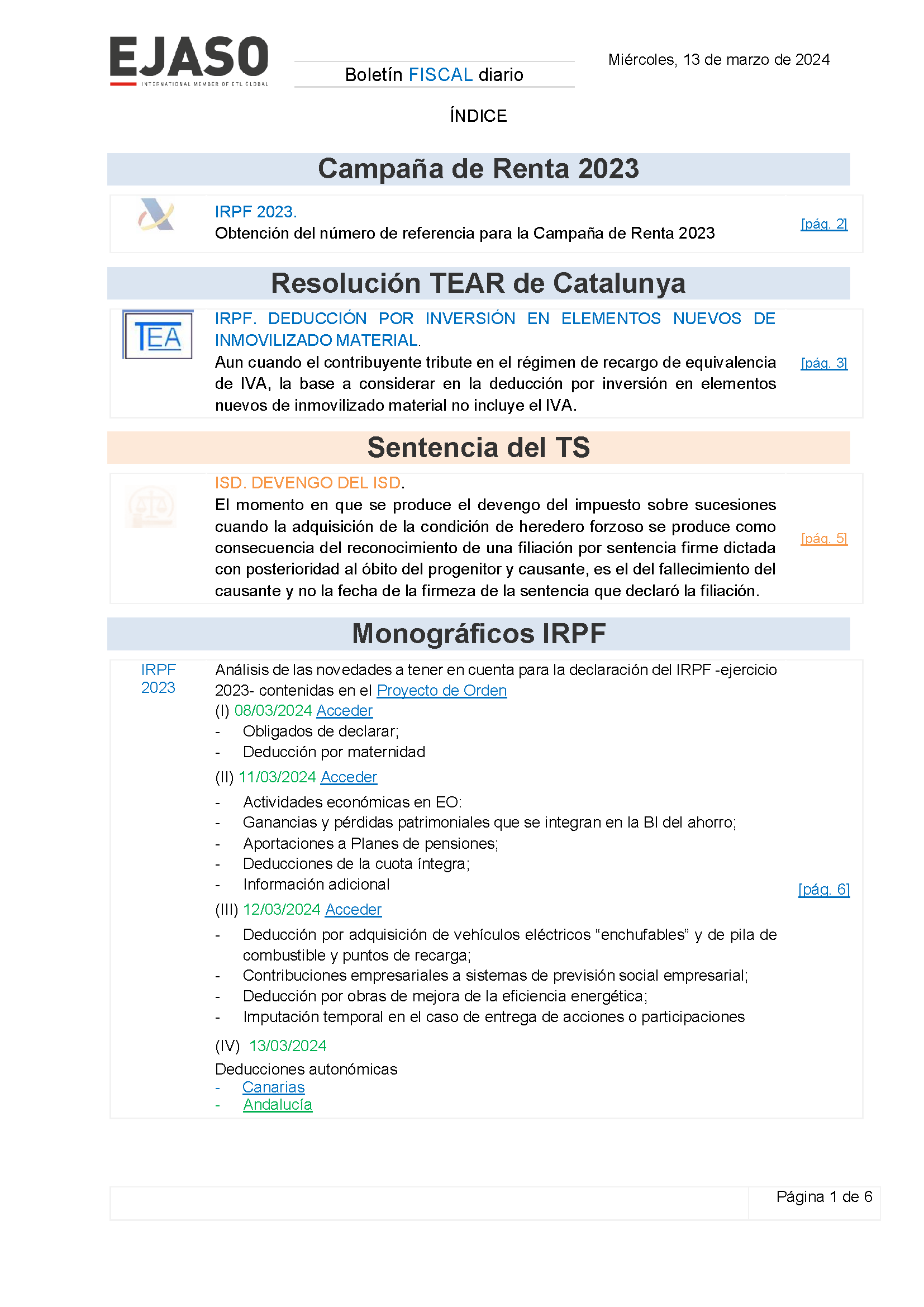 Boletín fiscal 13/03/2024
