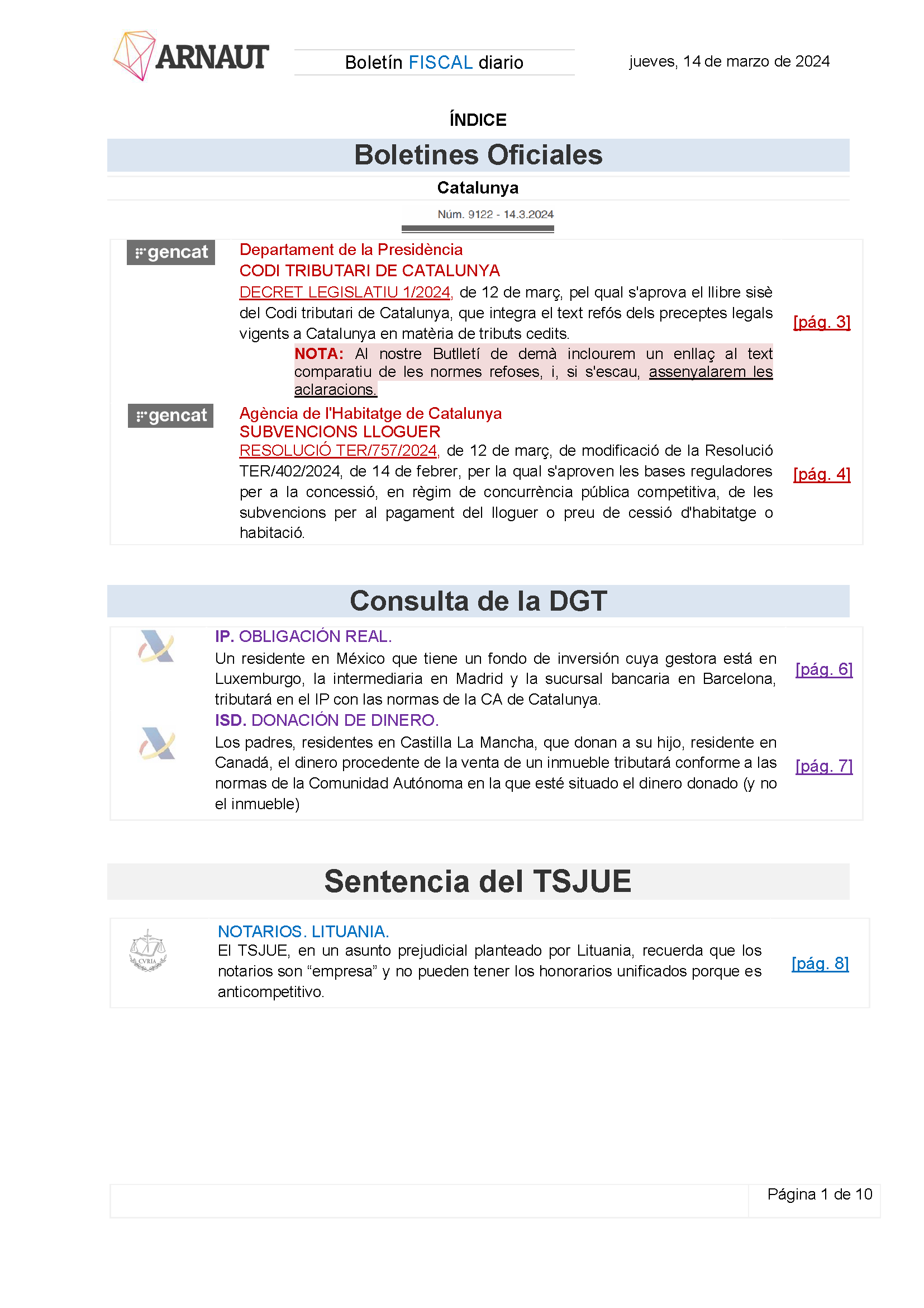 Boletín fiscal 14/03/2024