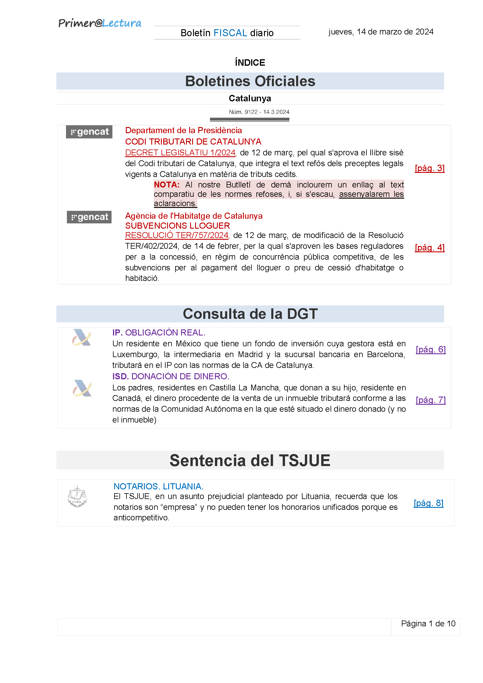 Boletín fiscal 14/03/2024