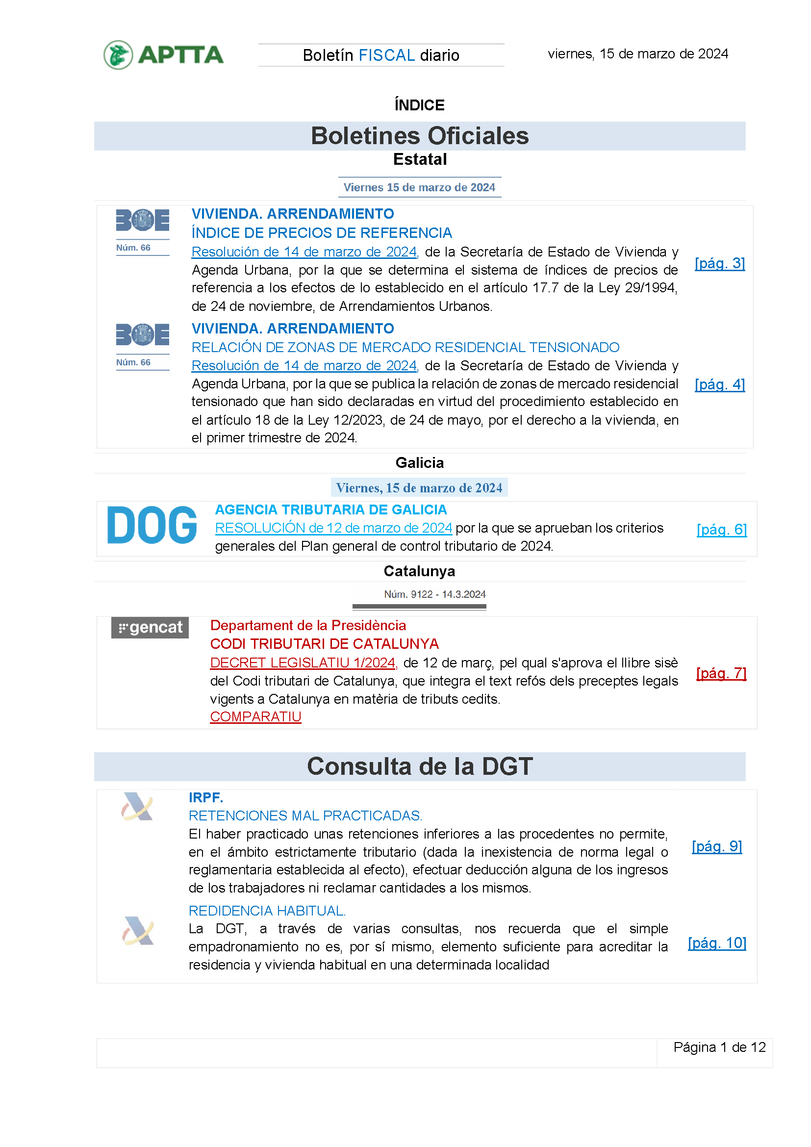 Boletín fiscal 15/03/2024