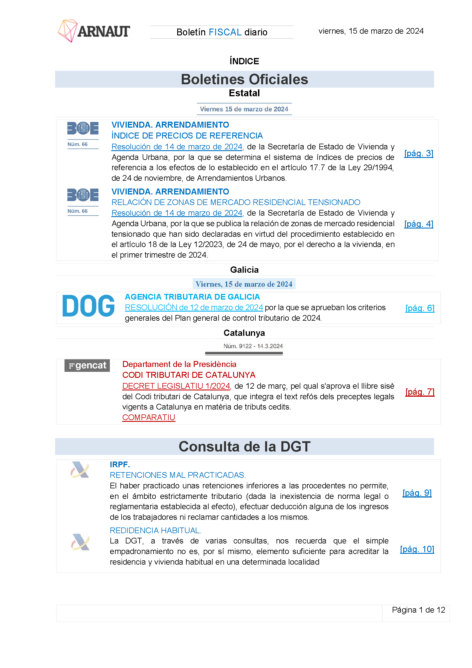 Boletín fiscal 15/03/2024