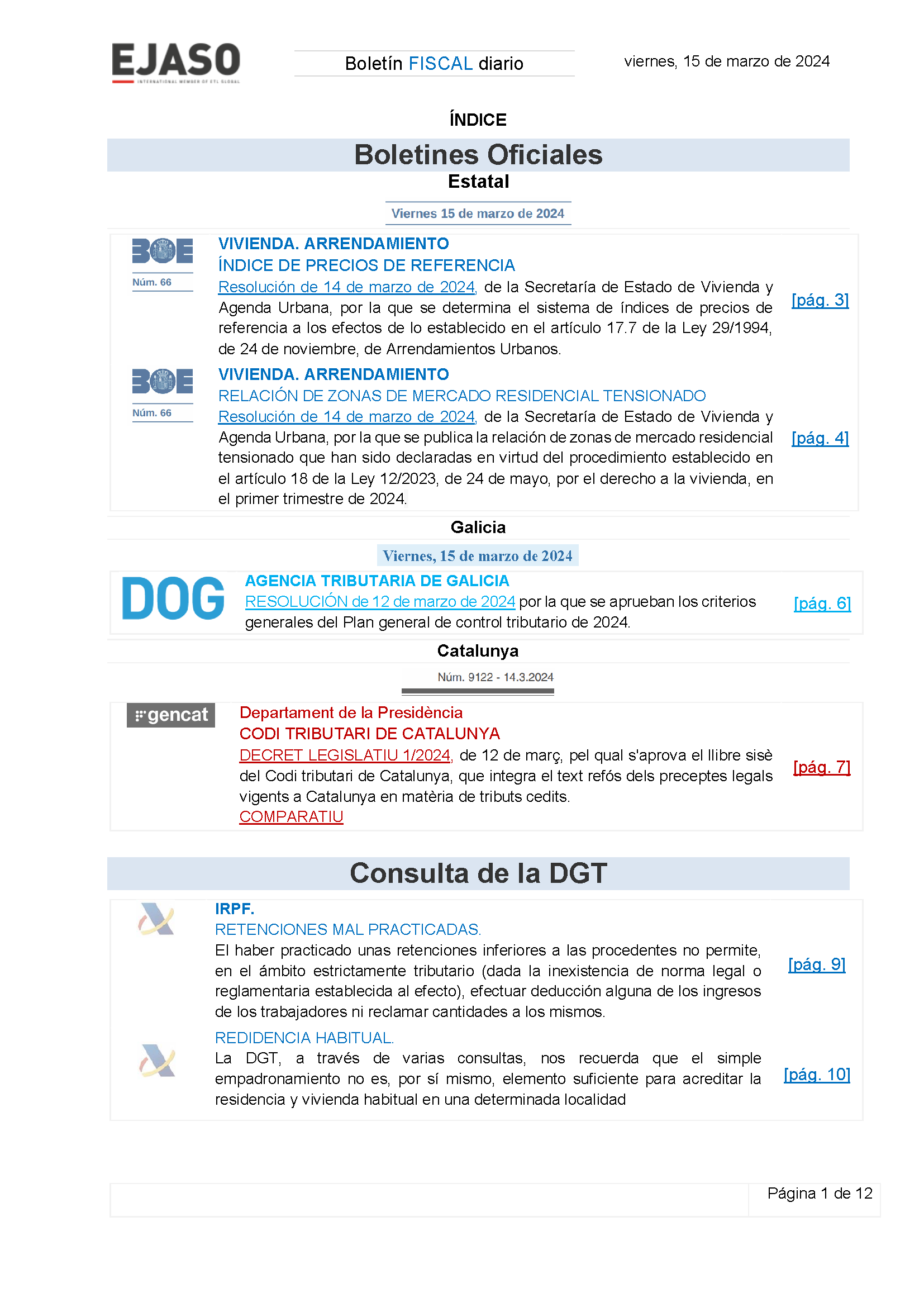 Boletín fiscal 15/03/2024