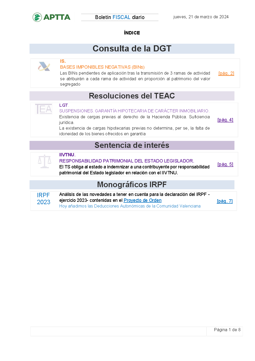 Boletín fiscal 21/03/2024