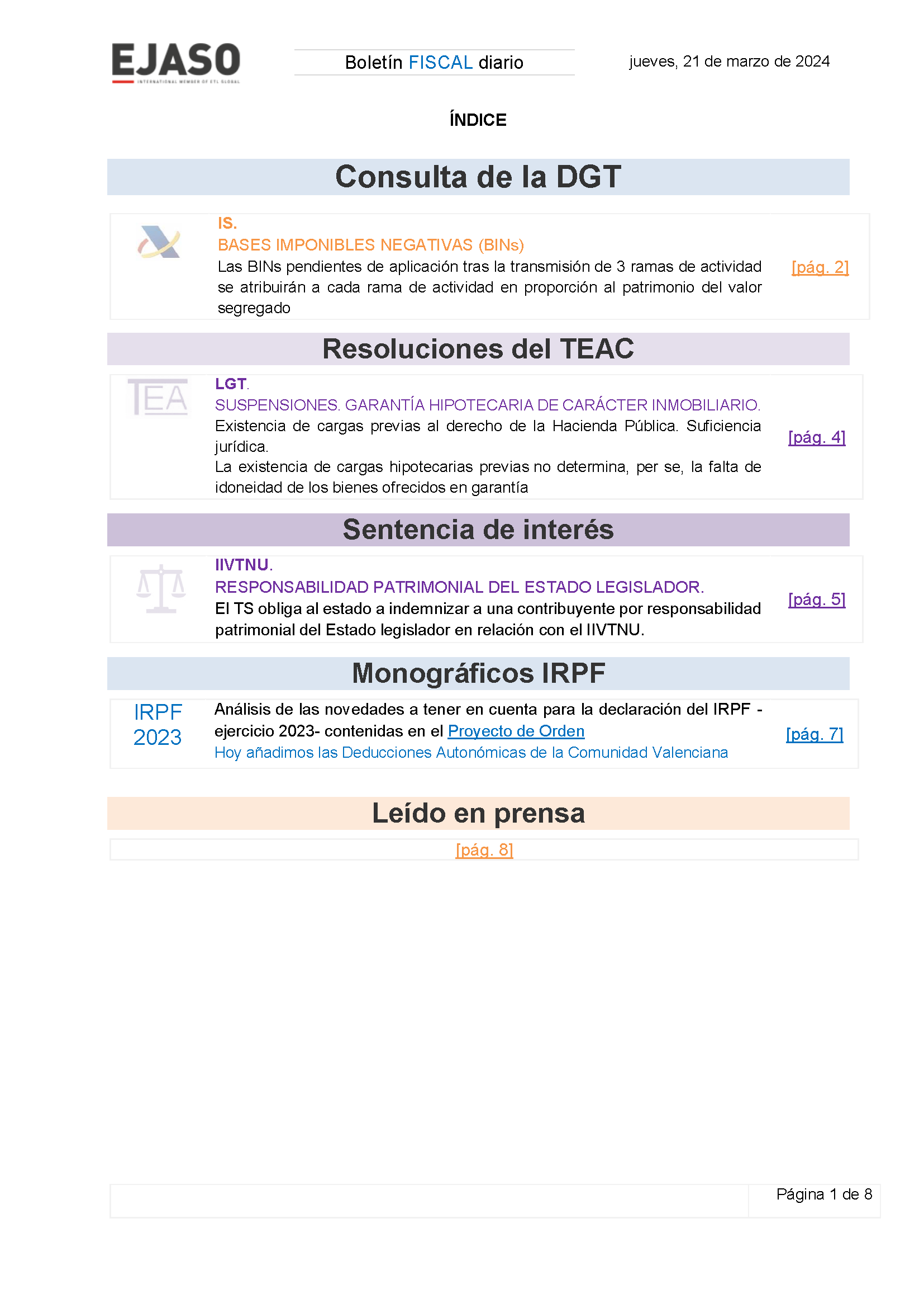 Boletín fiscal 21/03/2024
