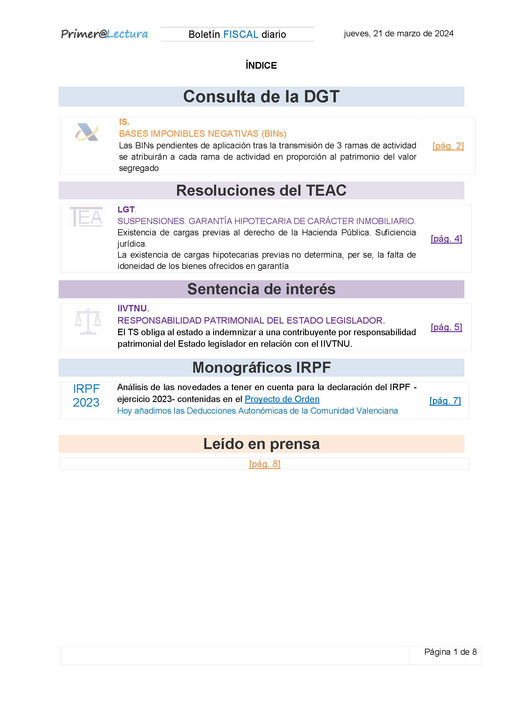 Boletín fiscal 21/03/2024