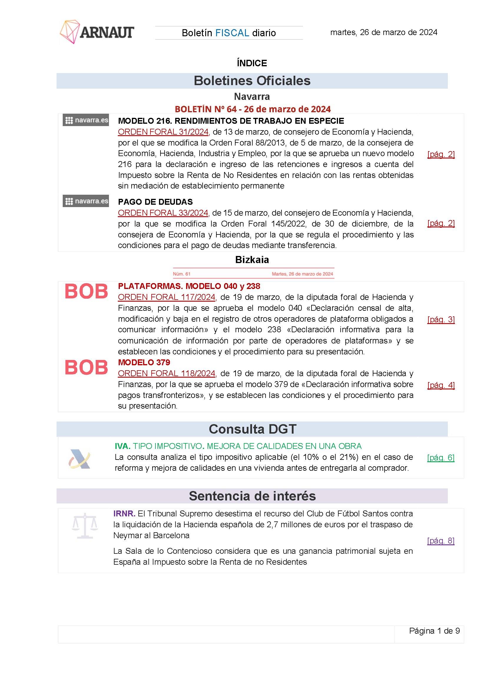 Boletín fiscal 26/03/2024