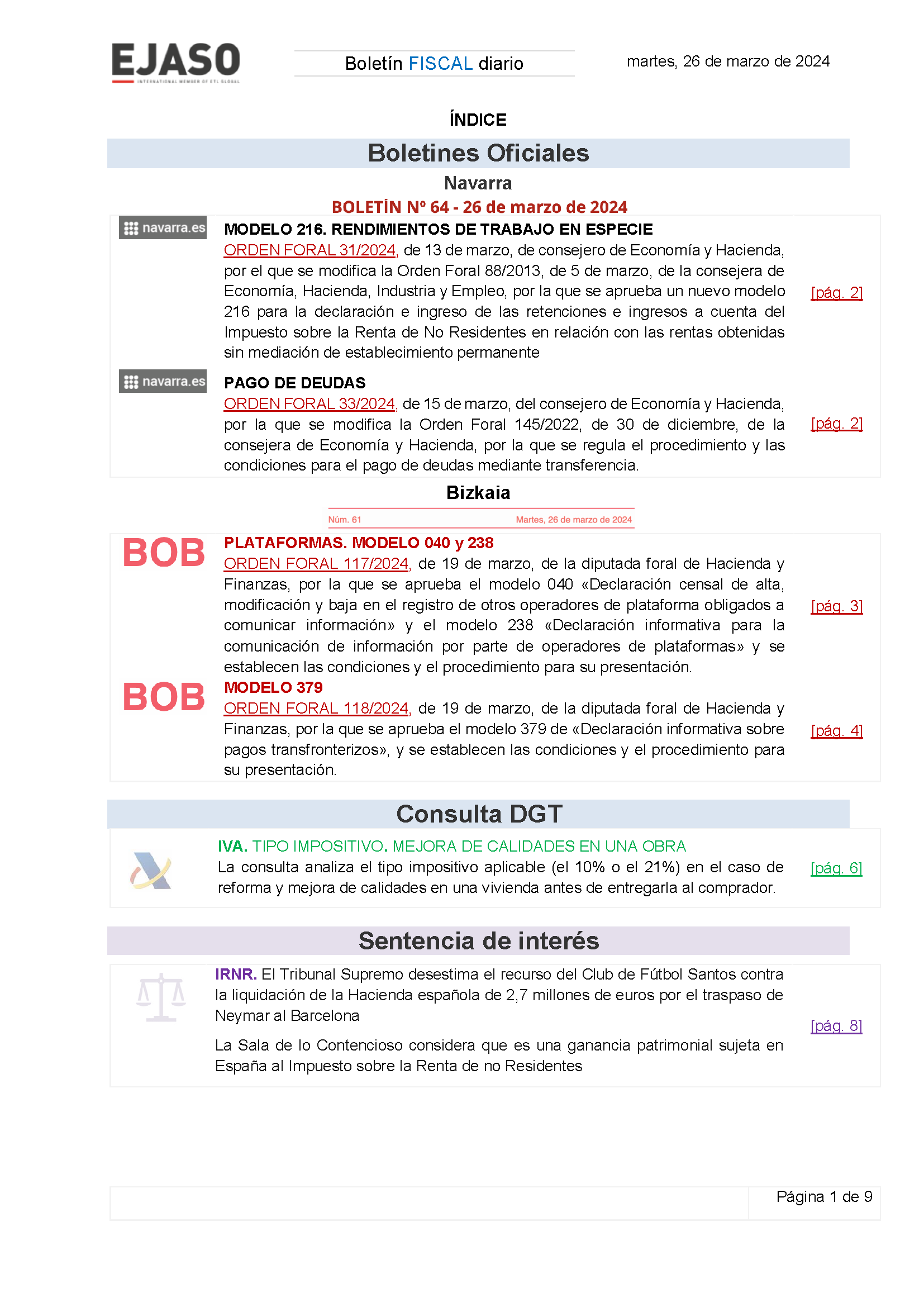 Boletín fiscal 26/03/2024