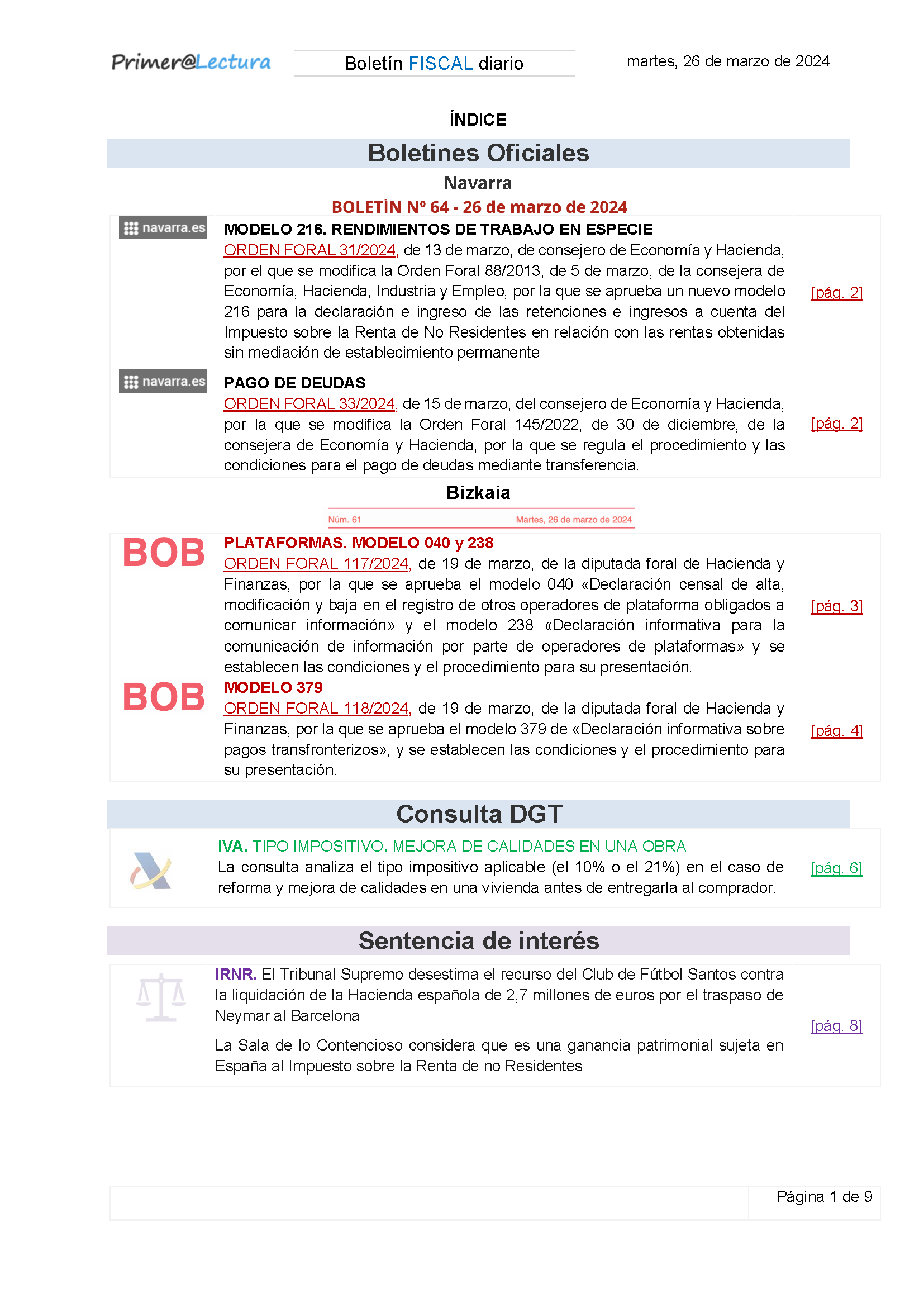 Boletín fiscal 26/03/2024
