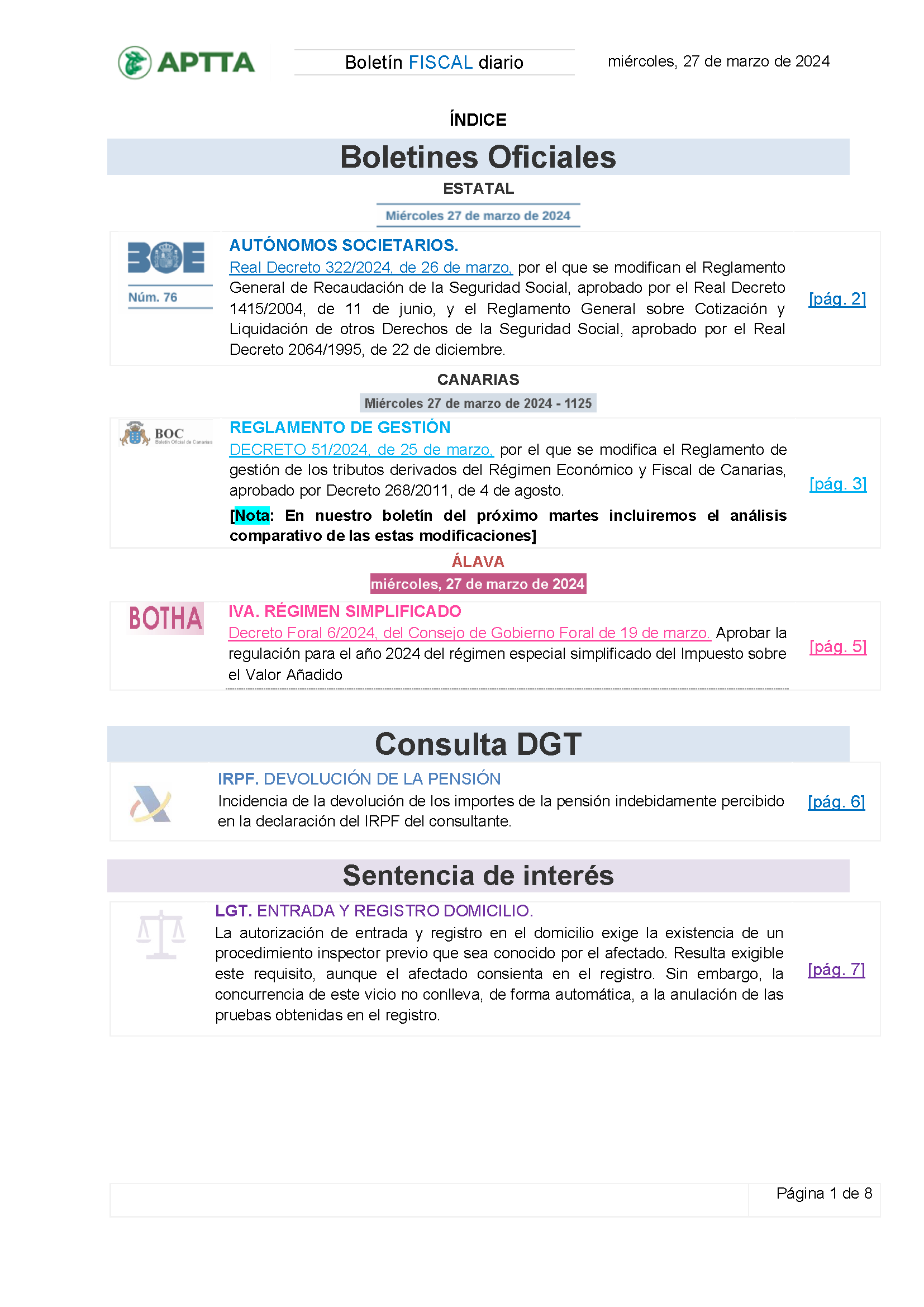 Boletín fiscal 27/03/2024