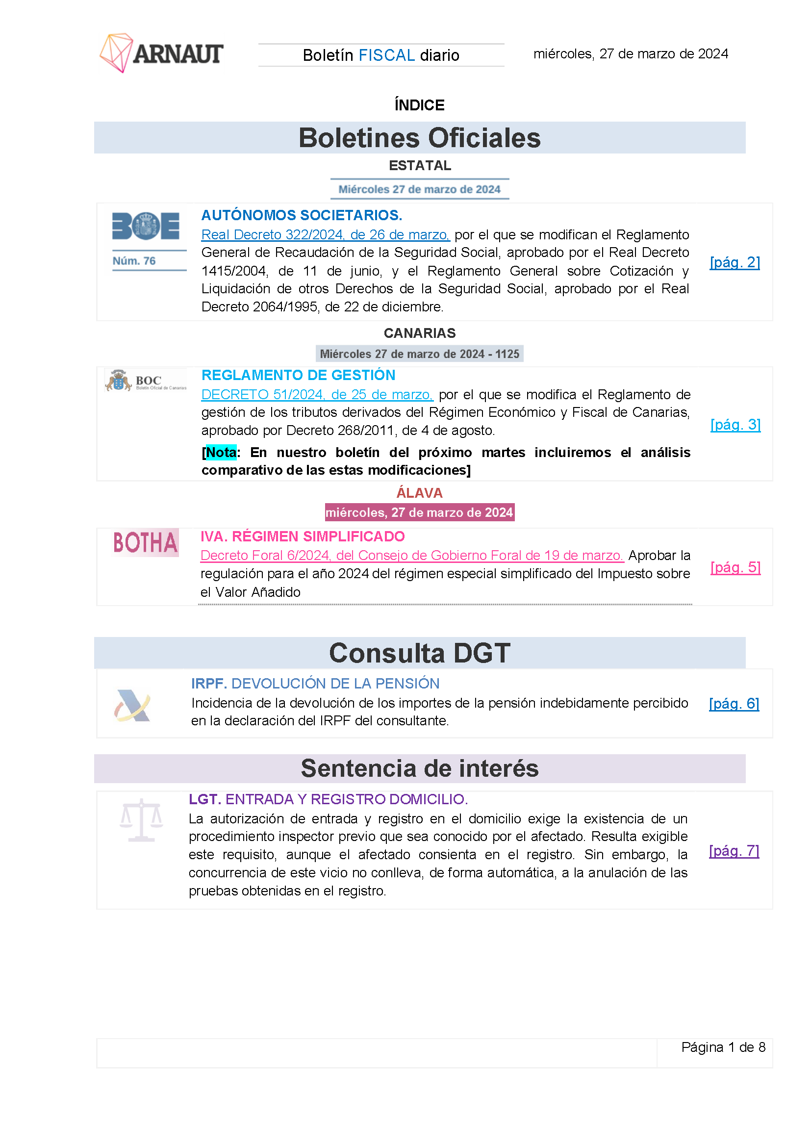 Boletín fiscal 27/03/2024