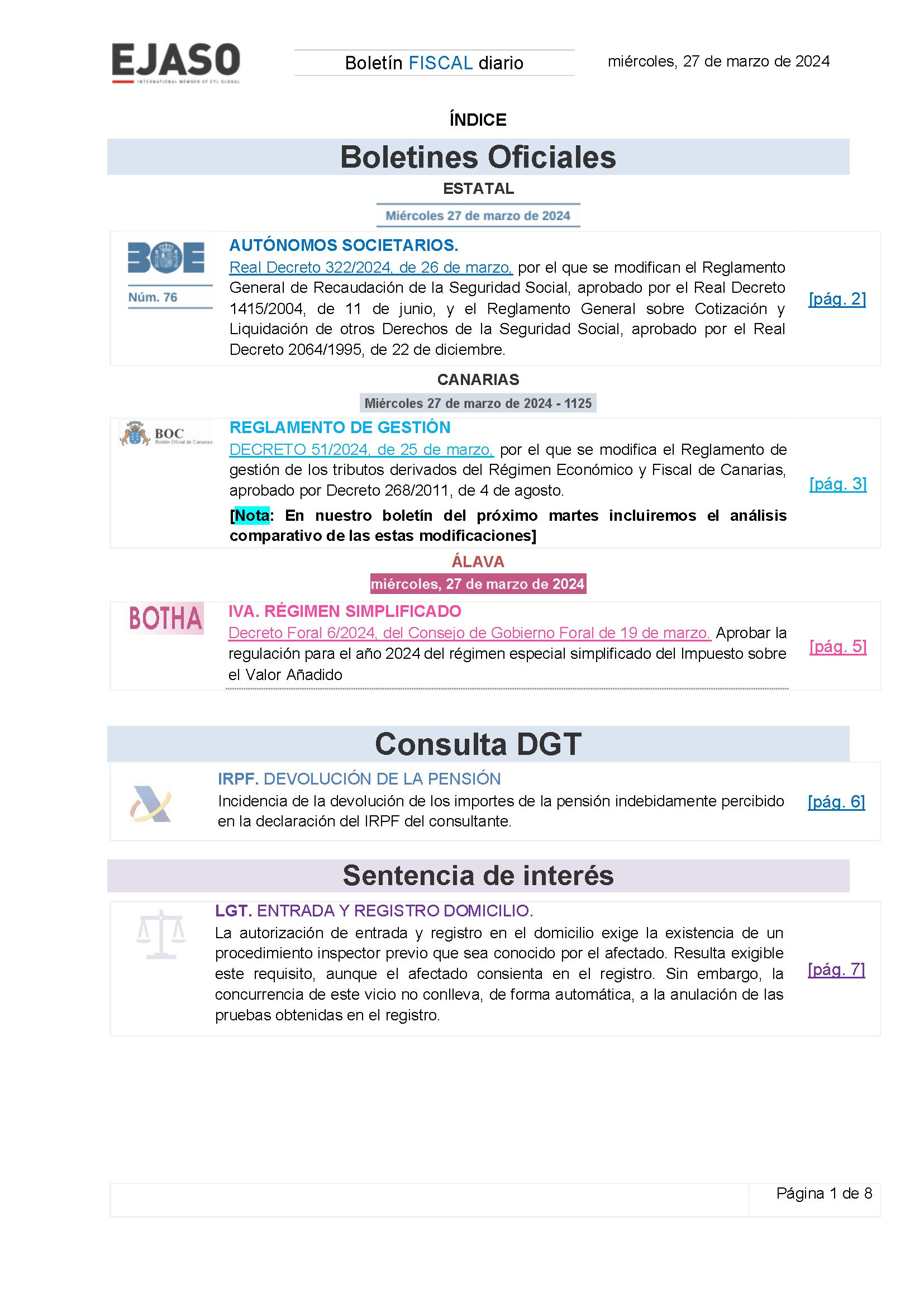 Boletín fiscal 27/03/2024