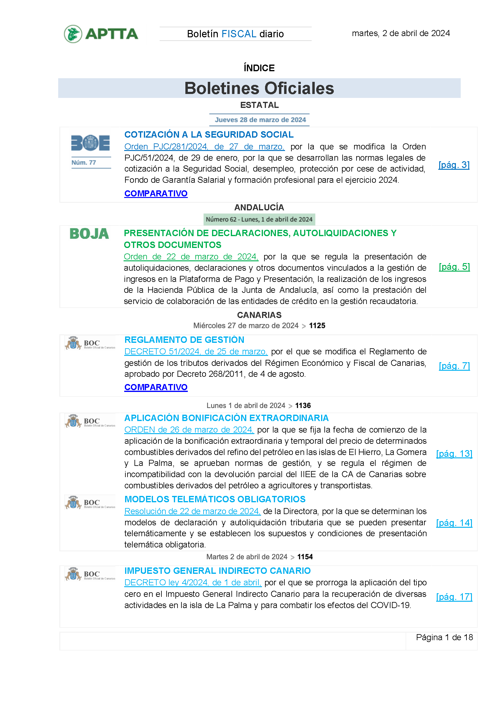 Boletín fiscal 02/04/2024