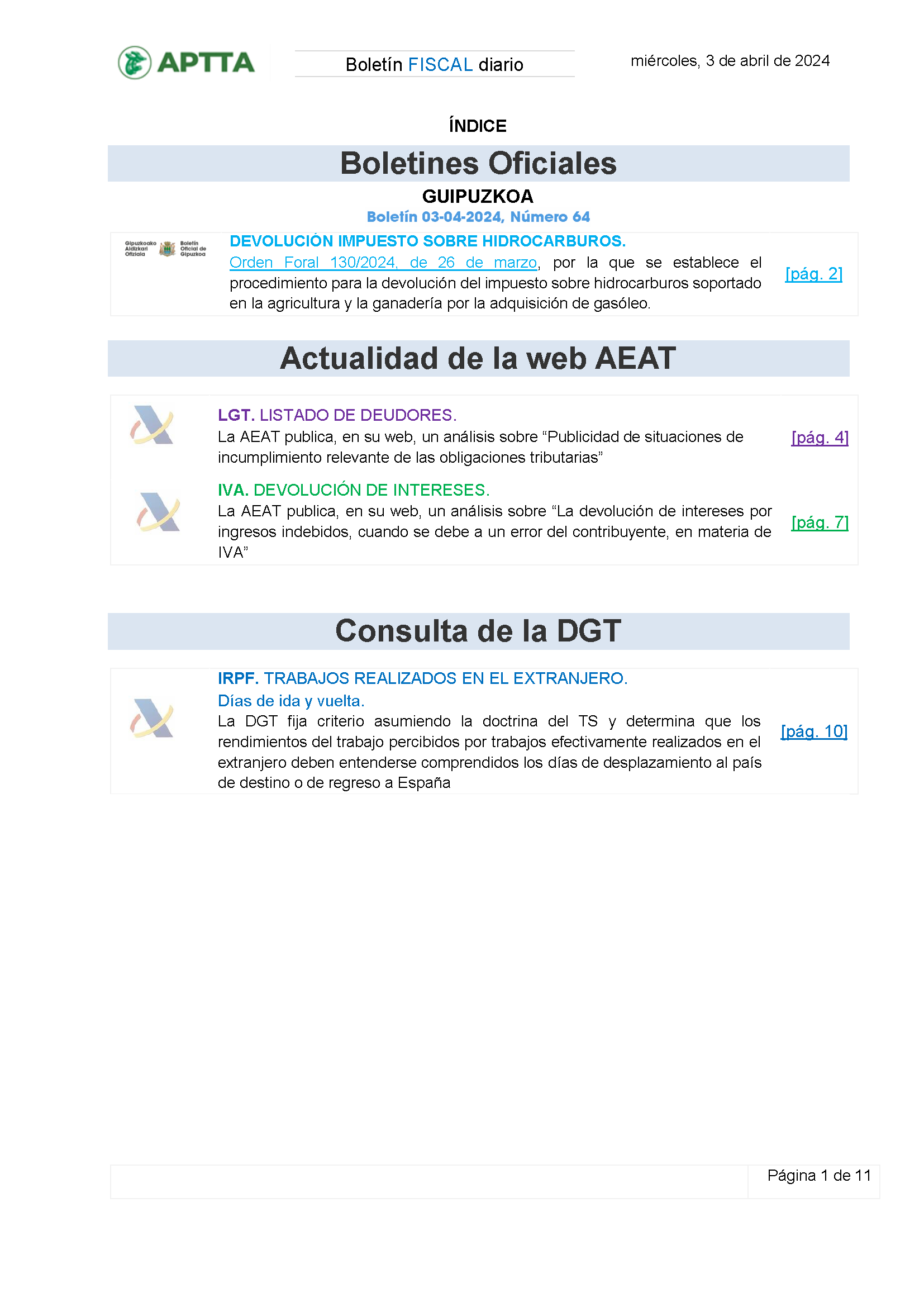 Boletín fiscal 03/04/2024