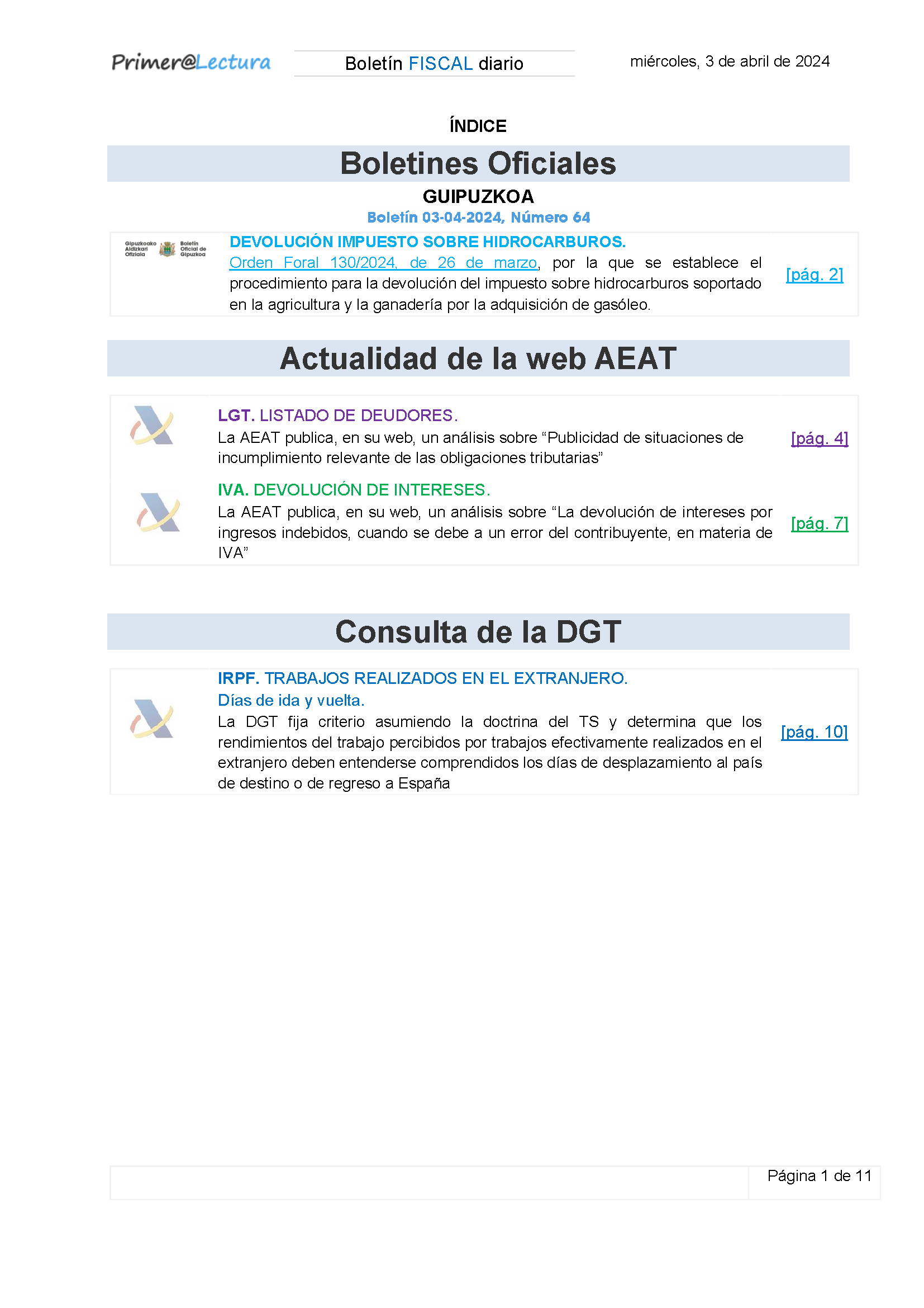 Boletín fiscal 03/04/2024