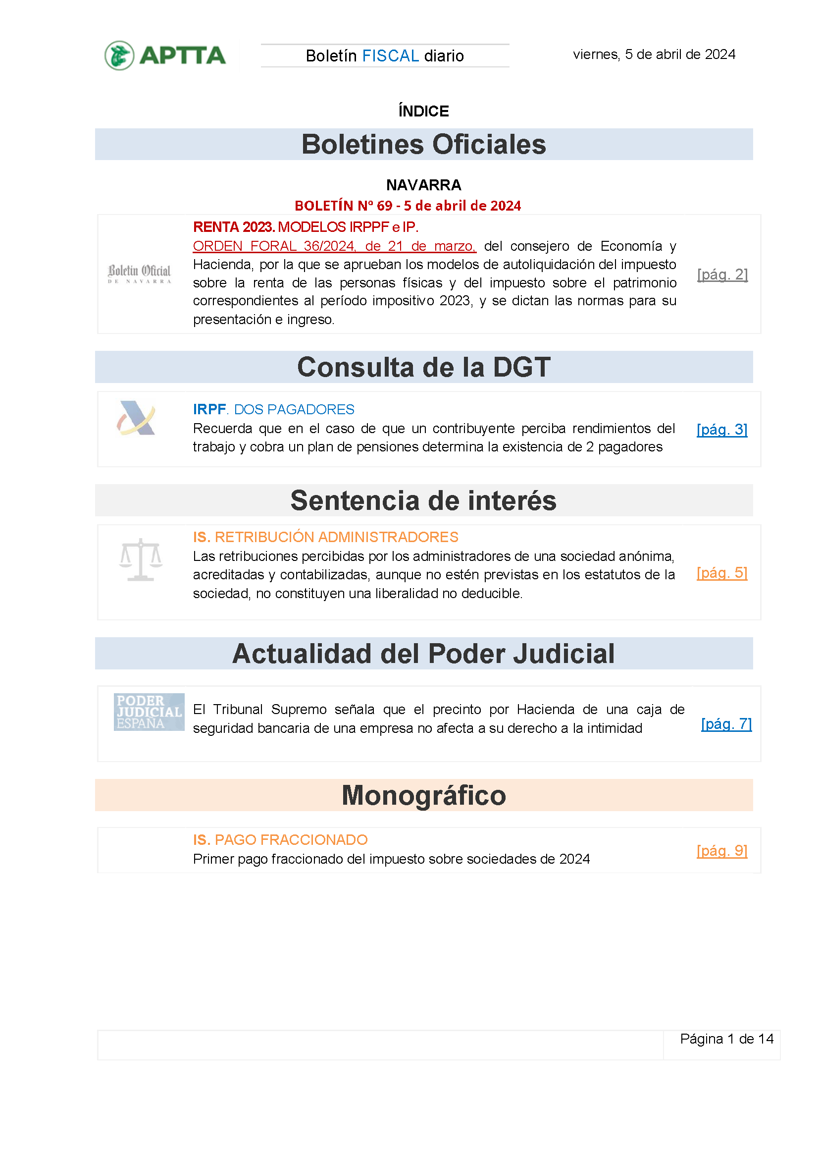 Boletín fiscal 05/04/2024