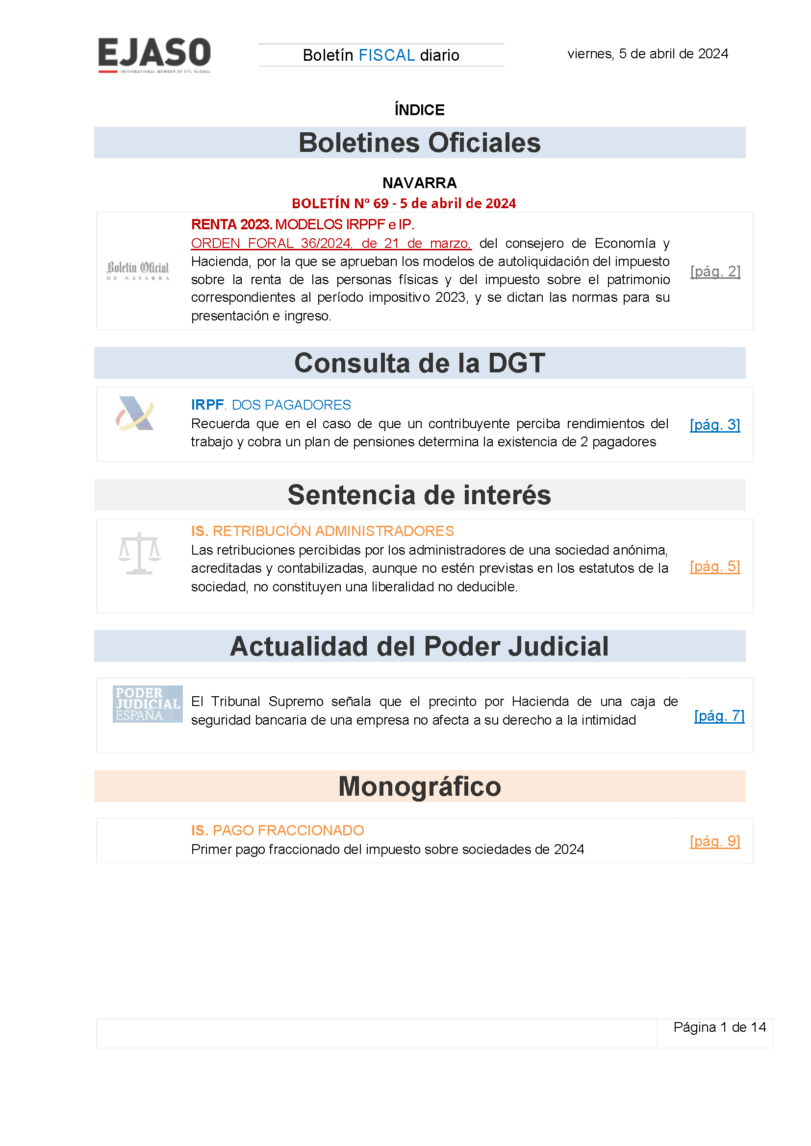 Boletín fiscal 05/04/2024