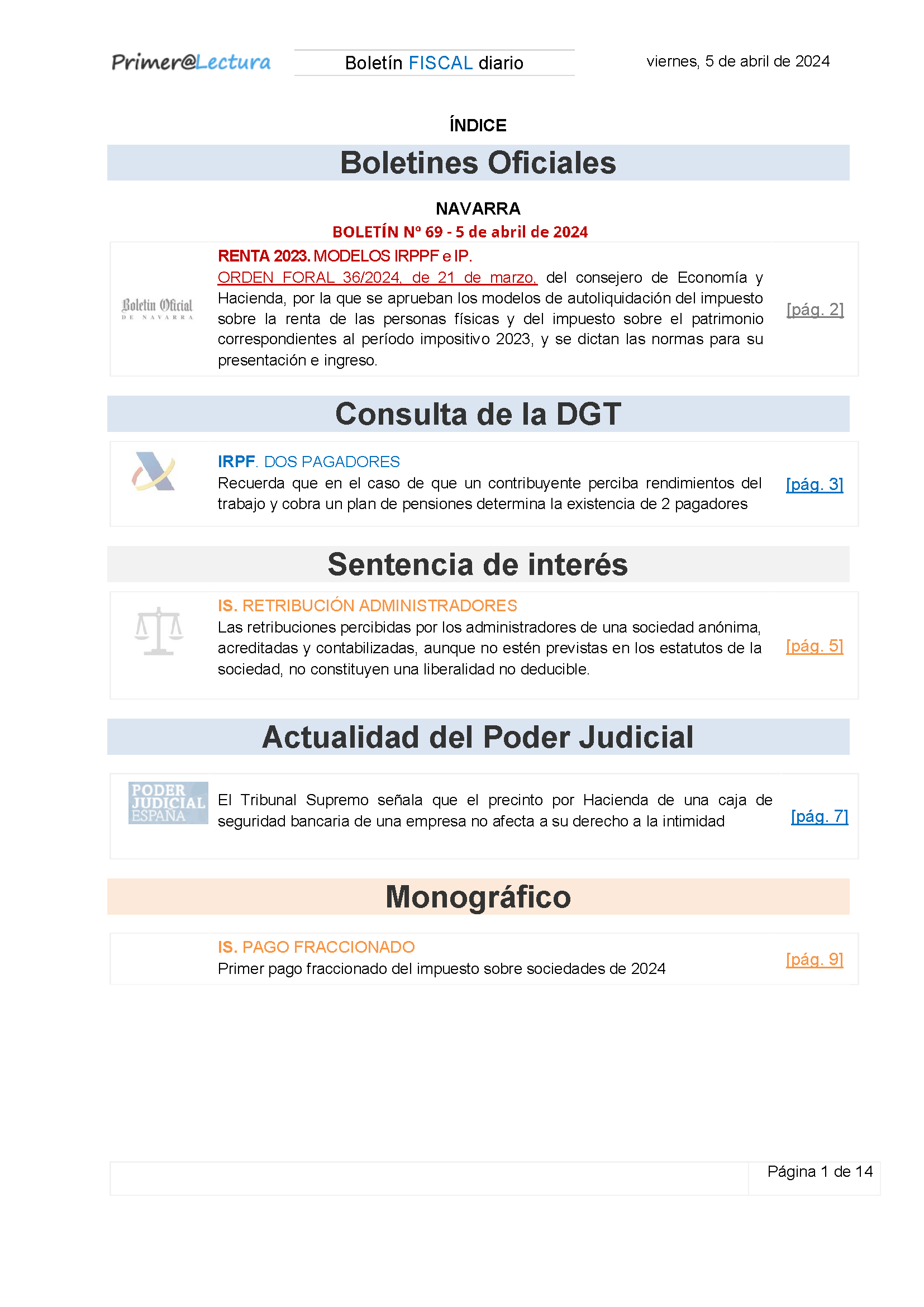 Boletín fiscal 05/04/2024