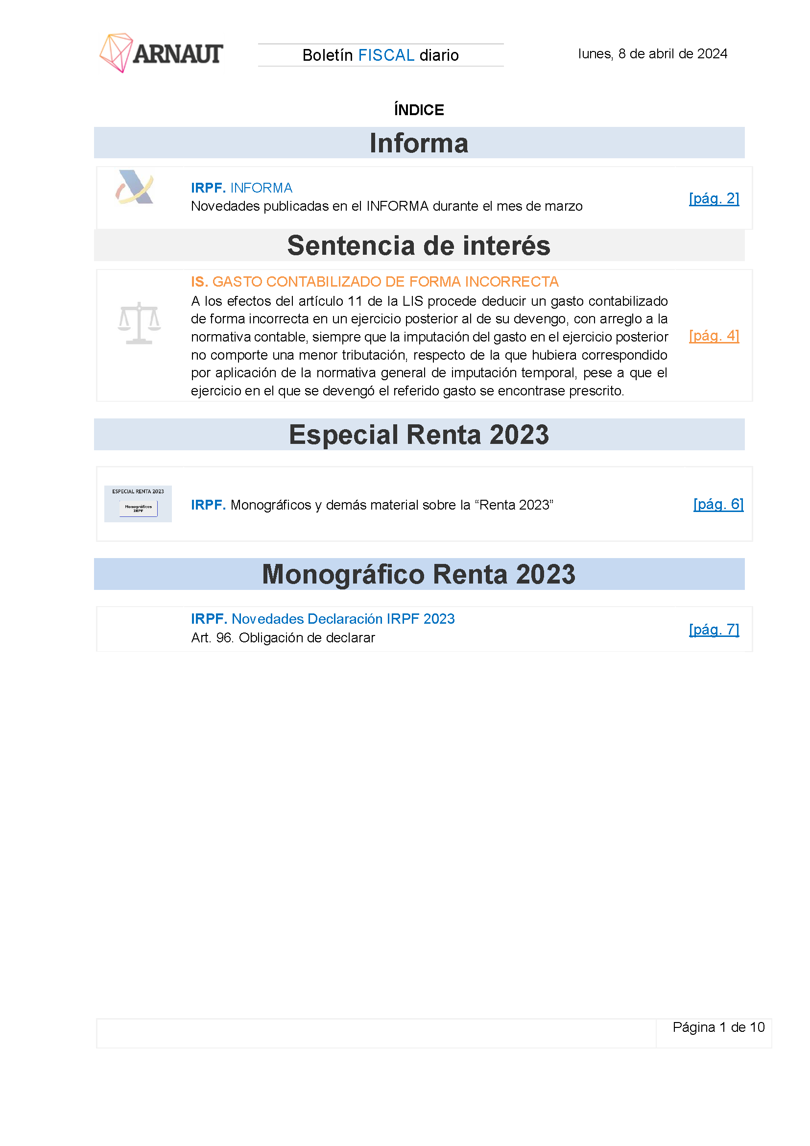 Boletín fiscal 08/04/2024