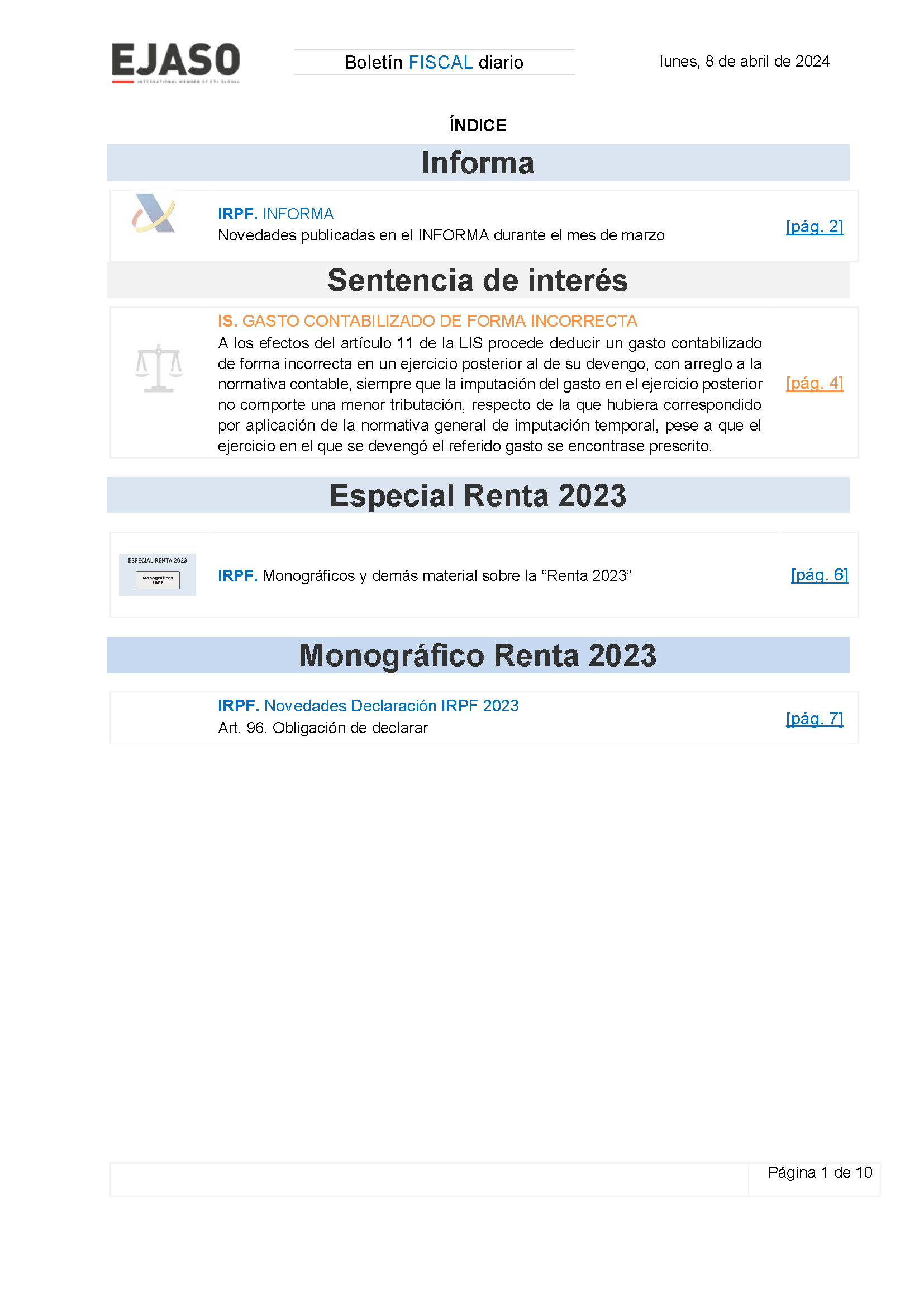 Boletín fiscal 08/04/2024