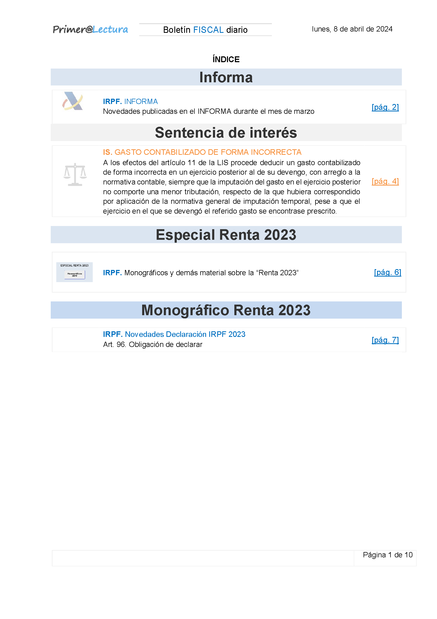 Boletín fiscal 08/04/2024