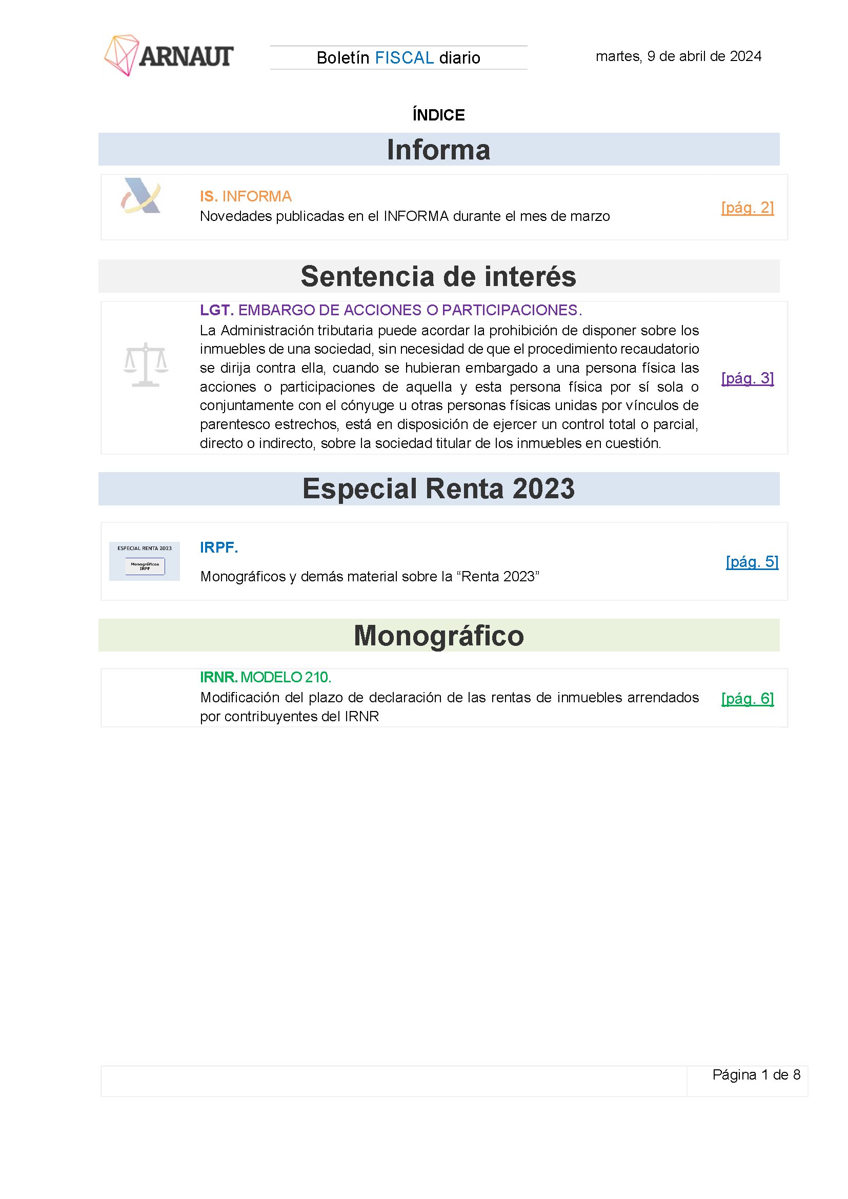 Boletín fiscal 09/04/2024