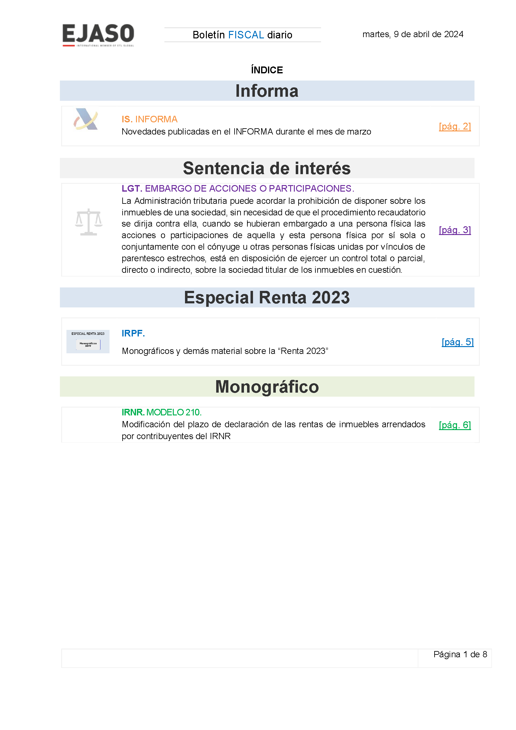 Boletín fiscal 09/04/2024