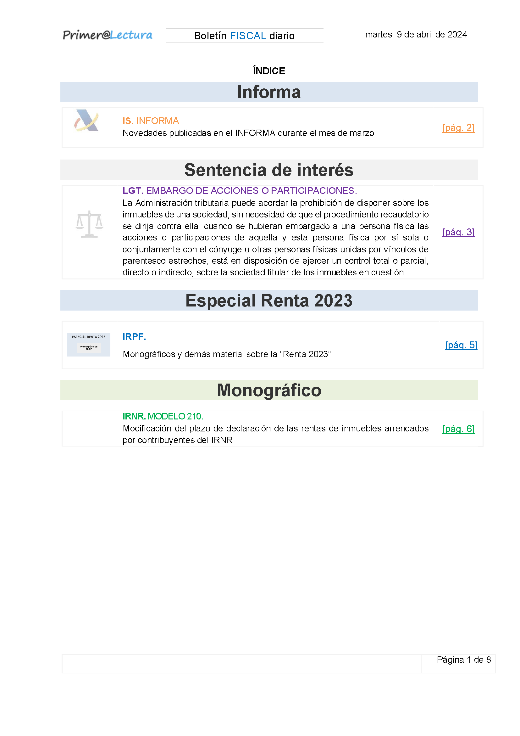 Boletín fiscal 09/04/2024